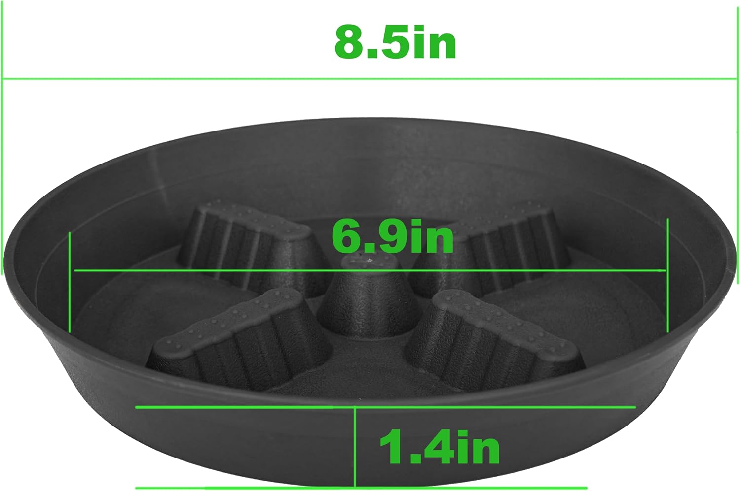 4 Pack Plant Saucer 8 inch, 10 12 14 17 inch, Plant Stand Plastic Plant Saucers for Indoors Outdoor, Heavy Duty Flower Planter Drip Trays for Pots, Pot Saucers for Plants, Grow Bags Saucers