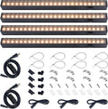 Barrina Grow Lights for Indoor Plant, T5 1FT Full Spectrum, Yellow, 4 Packs | Black Cover LED Grow Light Strips, Linkable, Plant Light for Indoor Plants Growing, 3 Mounting Modes, Separate On/Off