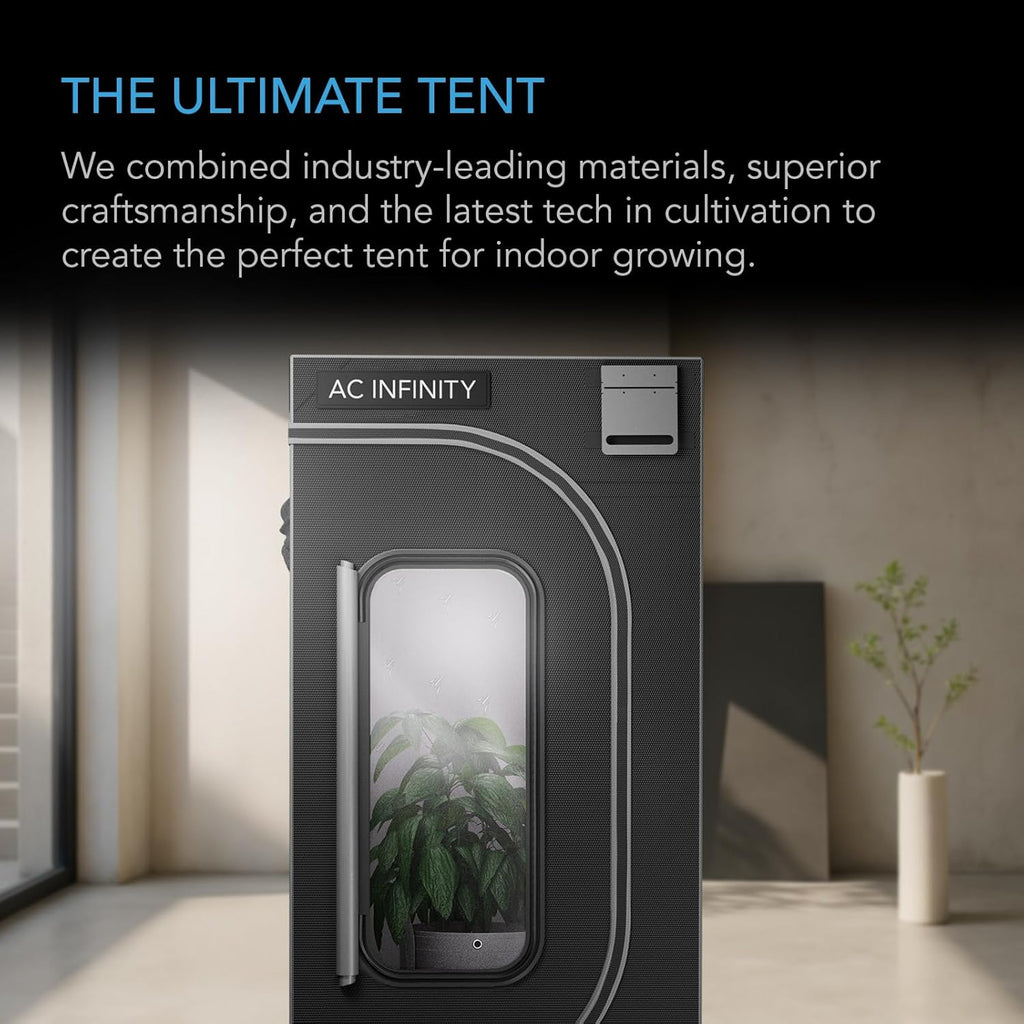 AC Infinity CLOUDLAB 422, Advance Grow Tent 2x2, Thickest 1" Poles | 2000D Mylar Canvas, Lab-Tested Highest Reflectivity, Largest Zipper Window, Controller Mount Plate, 24" × 24" × 48" Grow Tent