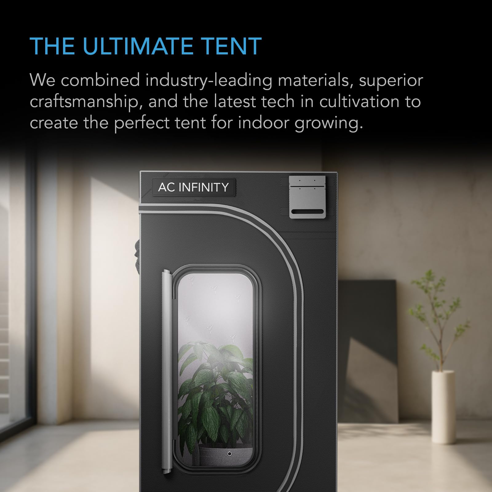 AC Infinity CLOUDLAB 422, Advance Grow Tent 2x2, Thickest 1" Poles | 2000D Mylar Canvas, Lab-Tested Highest Reflectivity, Largest Zipper Window, Controller Mount Plate, 24" × 24" × 48" Grow Tent