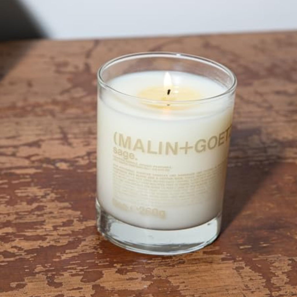MALIN+GOETZ 9oz Scented Candle | Hand-Poured Soy Wax with Unique Fragrance Blends | Clean-Burning, Vegan & Cruelty-Free | Bergamot, Sage, Otto, Tomato, Strawberry, Cannabis, Dark Rum & Leather