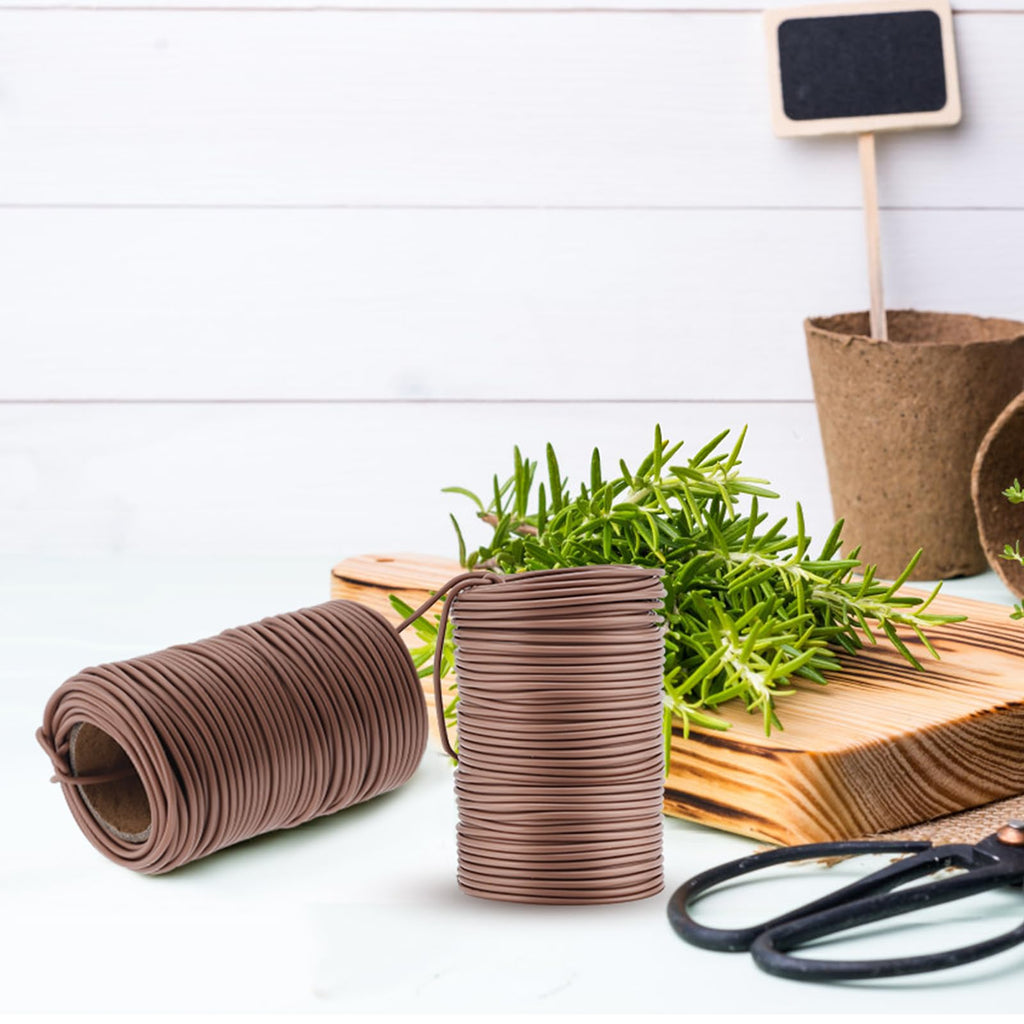 TELENT OUTDOORS 130 Feet Soft Plant Tie Green Twist Garden Ties for Plants Gardening Home Office Organization TPR Garden Ties Supplies with 2.5mm Diameter