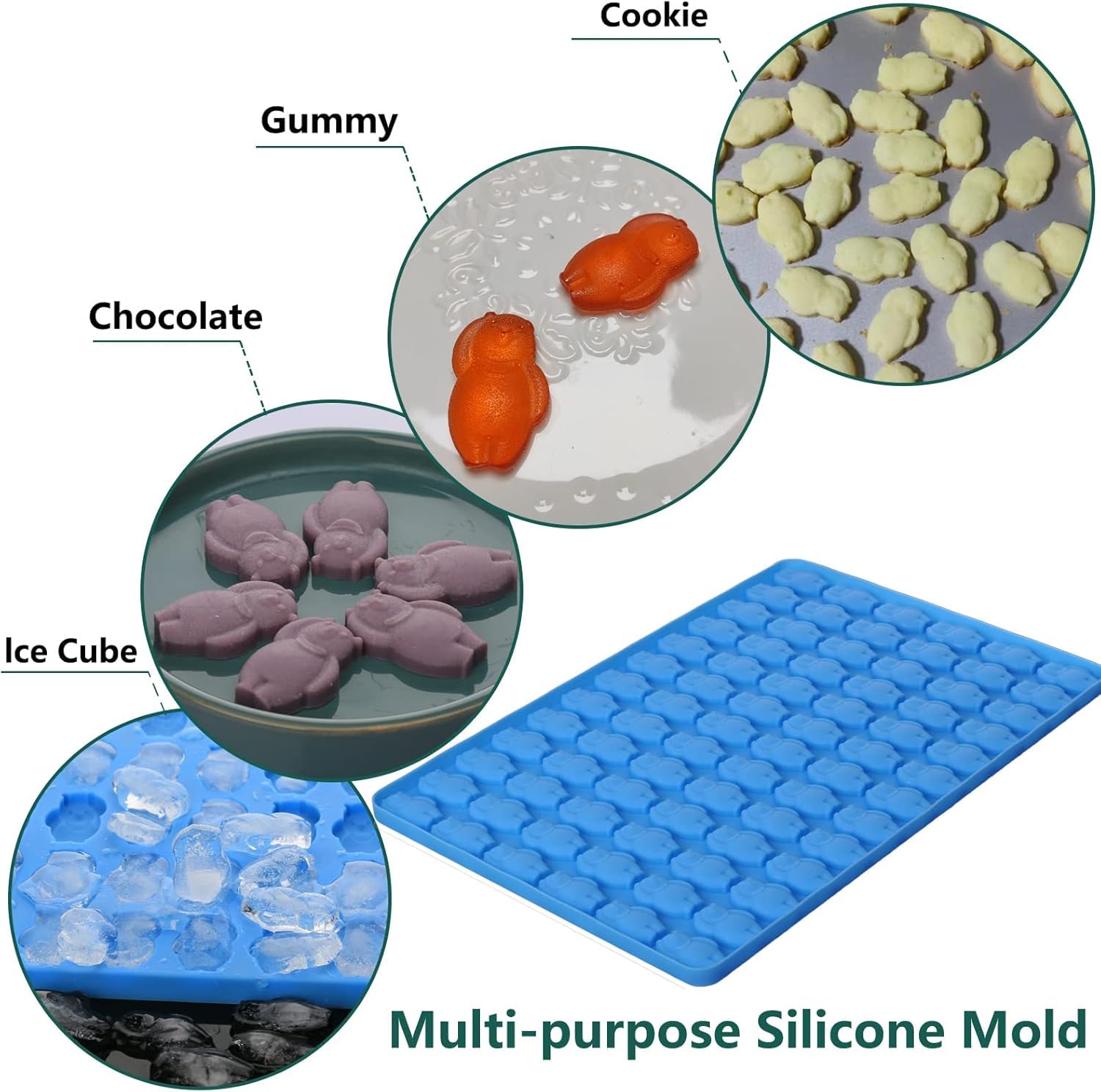 Marijuana Cannabis Hemp Leaf Silicone Molds with 70 Cavities Shaped for Pot Chocolate Candy Gummy, Flower