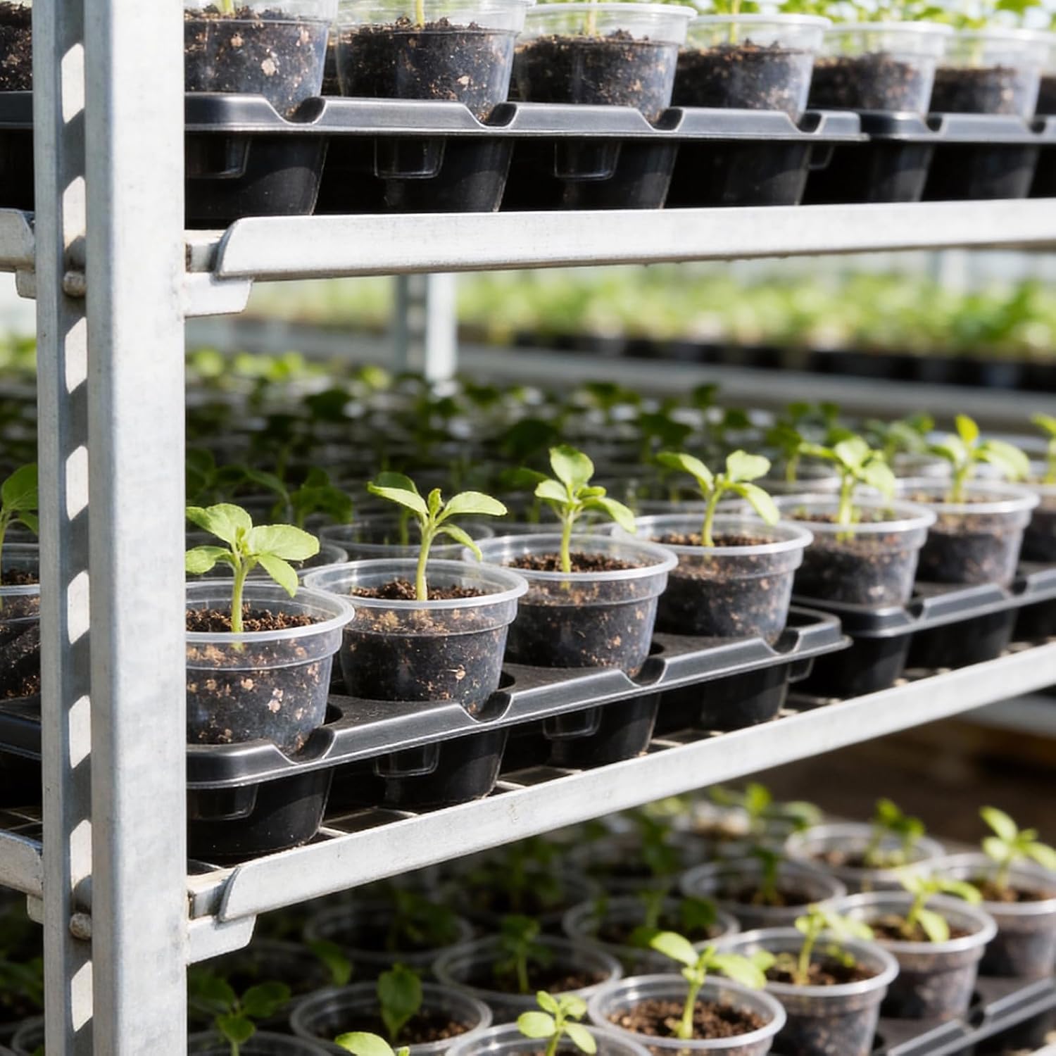 4 Pack 20 Cell Seed Starting Trays with 4 Vented Humidity Domes | Compatible with standard 3 inch nursery pots. Thick reusable trays have deep cells, raised bases and adjustable dome vents.