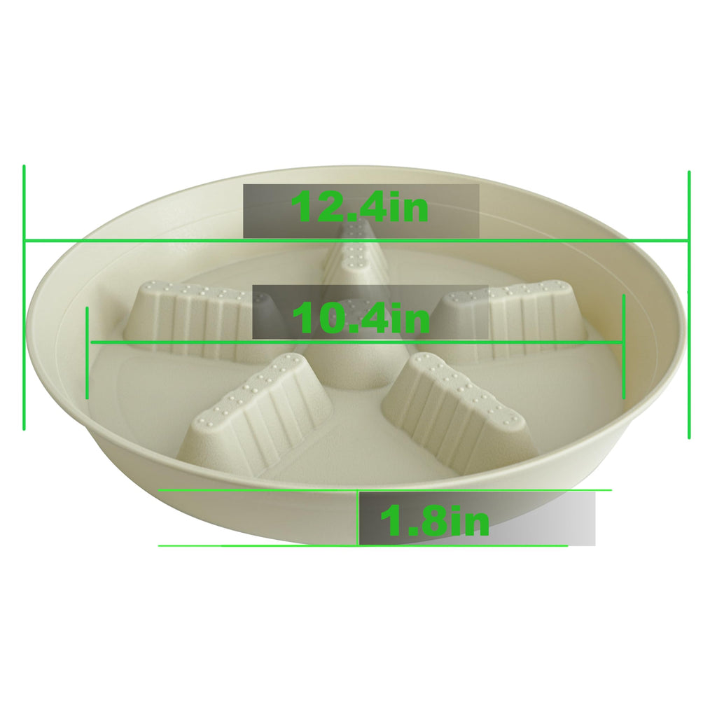 4 Pack Plant Saucer 8 inch, 10 12 14 17 inch, Plant Stand Plastic Plant Saucers for Indoors Outdoor, Heavy Duty Flower Planter Drip Trays for Pots, Pot Saucers for Plants, Grow Bags Saucers