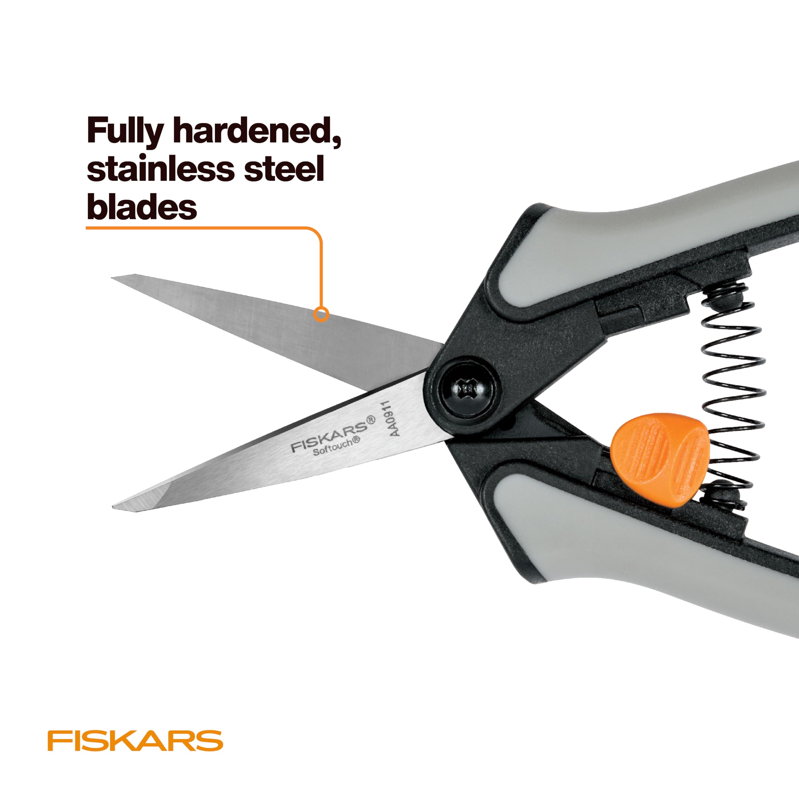 Fiskars 6" Non-Stick Pruning Snips, Resin-Resistant Garden Scissors