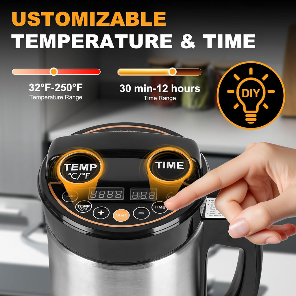 2-in-1 Herb Decarboxylator and Infuser, Herbal Infusion and Butter Machine | Herbal Infusion System for Making Butters, Oils & Tinctures, Adjustable Temp 32–250°F, Includes Recipes and Full Accessories