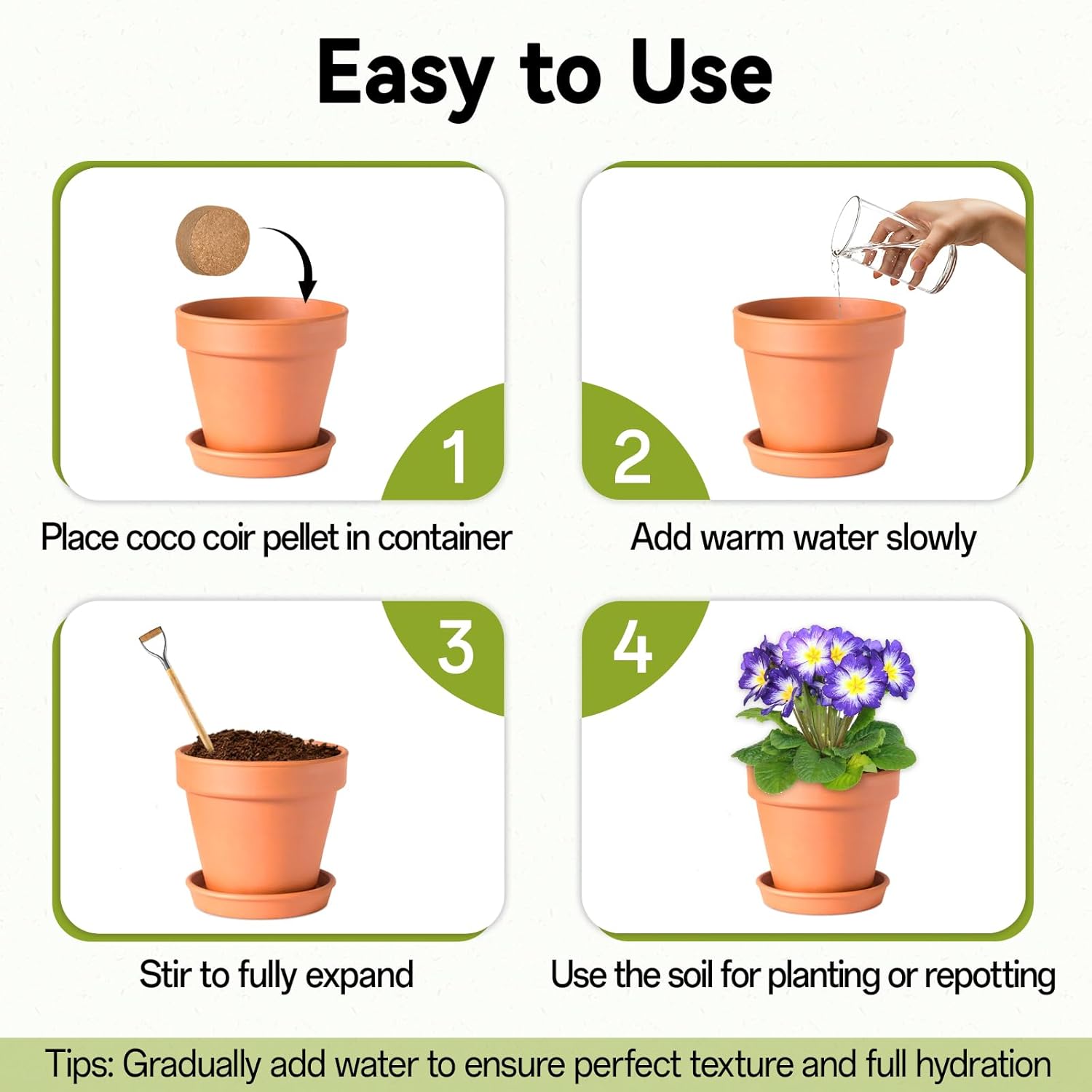 100 Pack 30mm Organic Coco Coir Pellets Seed Starter Soil | Low EC, pH Balance, Potting Soil Mix, Indoor Outdoor Plants, Herbs Houseplants Bonsai Vegetables Flowers