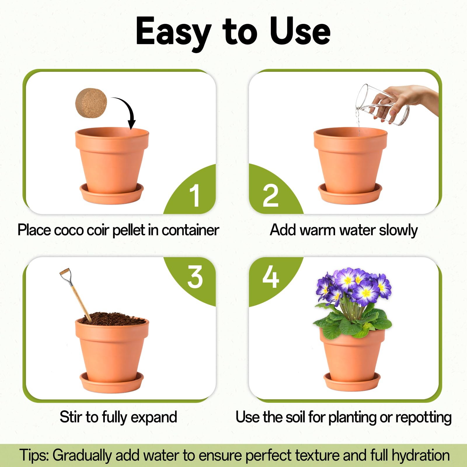 100 Pack 30mm Organic Coco Coir Pellets Seed Starter Soil | Low EC, pH Balance, Potting Soil Mix, Indoor Outdoor Plants, Herbs Houseplants Bonsai Vegetables Flowers