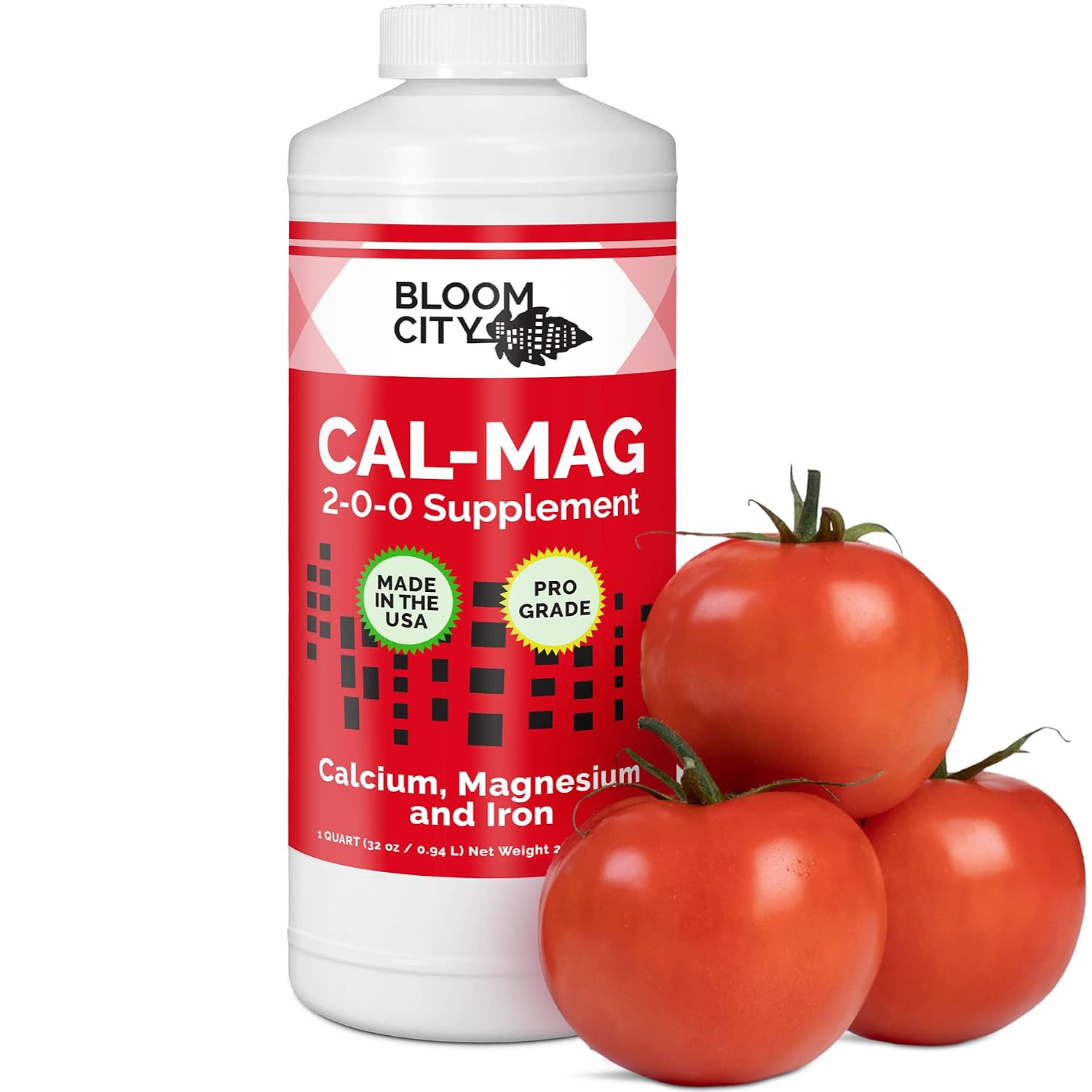 Bloom City Professional Grade Ultra Pure Cal-Mag Fertilizer, (32 oz) | Helps Reduce Blossom End Rot, Corrects Deficiencies, Boost Calcium Uptake, Made for Hydro & Soil, Supports Tomatoes & Peppers