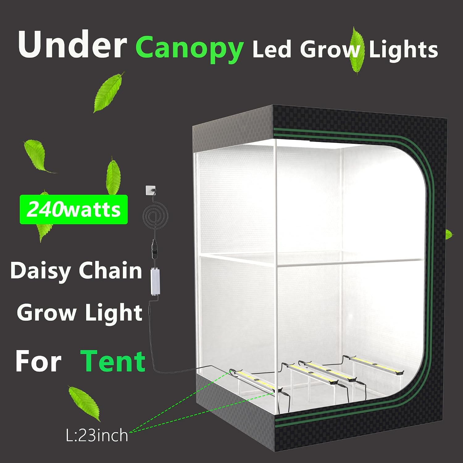 Under Canopy Led Grow Light Bars Full Spectrum Led Grow Lamps Grow Lights for Indoor Plants Dimmable Daisy Chain for Grow Lights Supplemental Lighting for Grow Tent