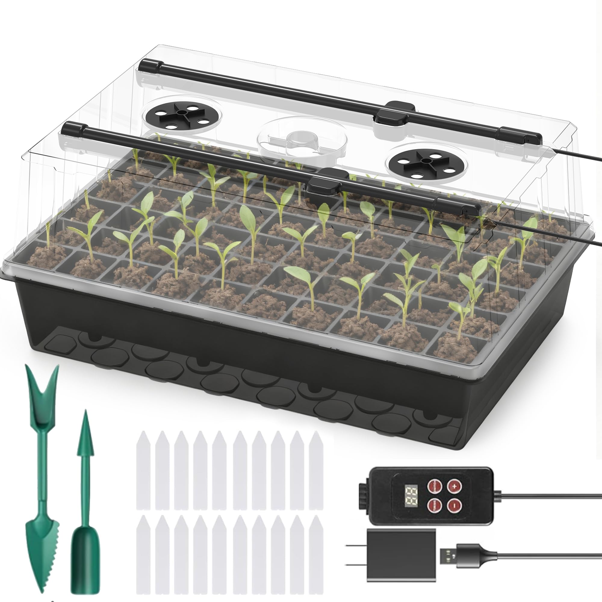 120-Cell Self-Watering Seed Starter Tray with Grow Lights, Upgraded 1–24H Timer, Seed Trays with Humidity Dome, Indoor Gardening System, Starter Kit for Seeds, Plant Germination