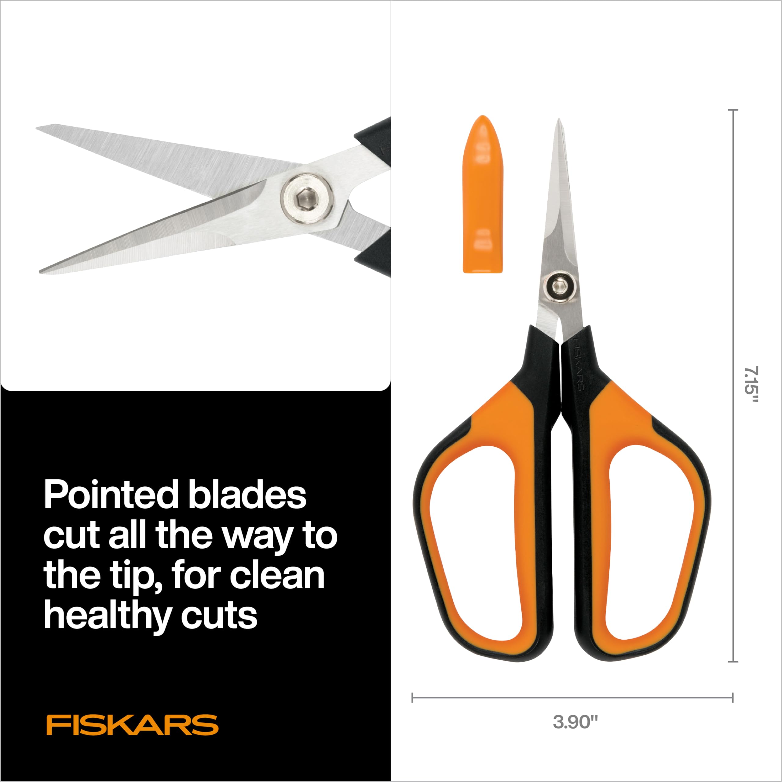 Fiskars 6" Non-Stick Pruning Snips, Resin-Resistant Garden Scissors
