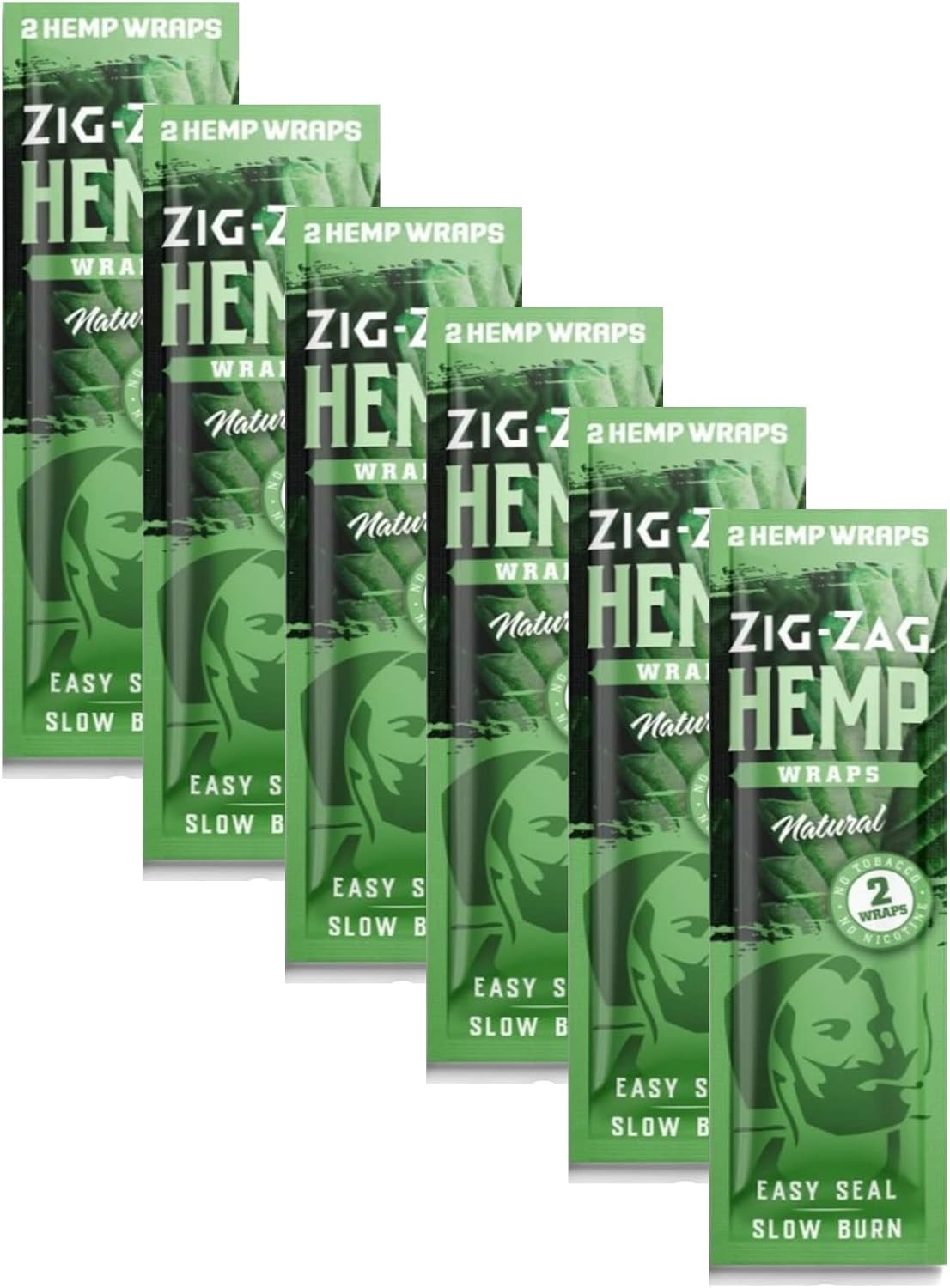 ZIG-ZAG Hemp Wraps Rolling Papers, Mellow Haze 6 pack | 2 sheets per pack, Slow Burn, Plant Based