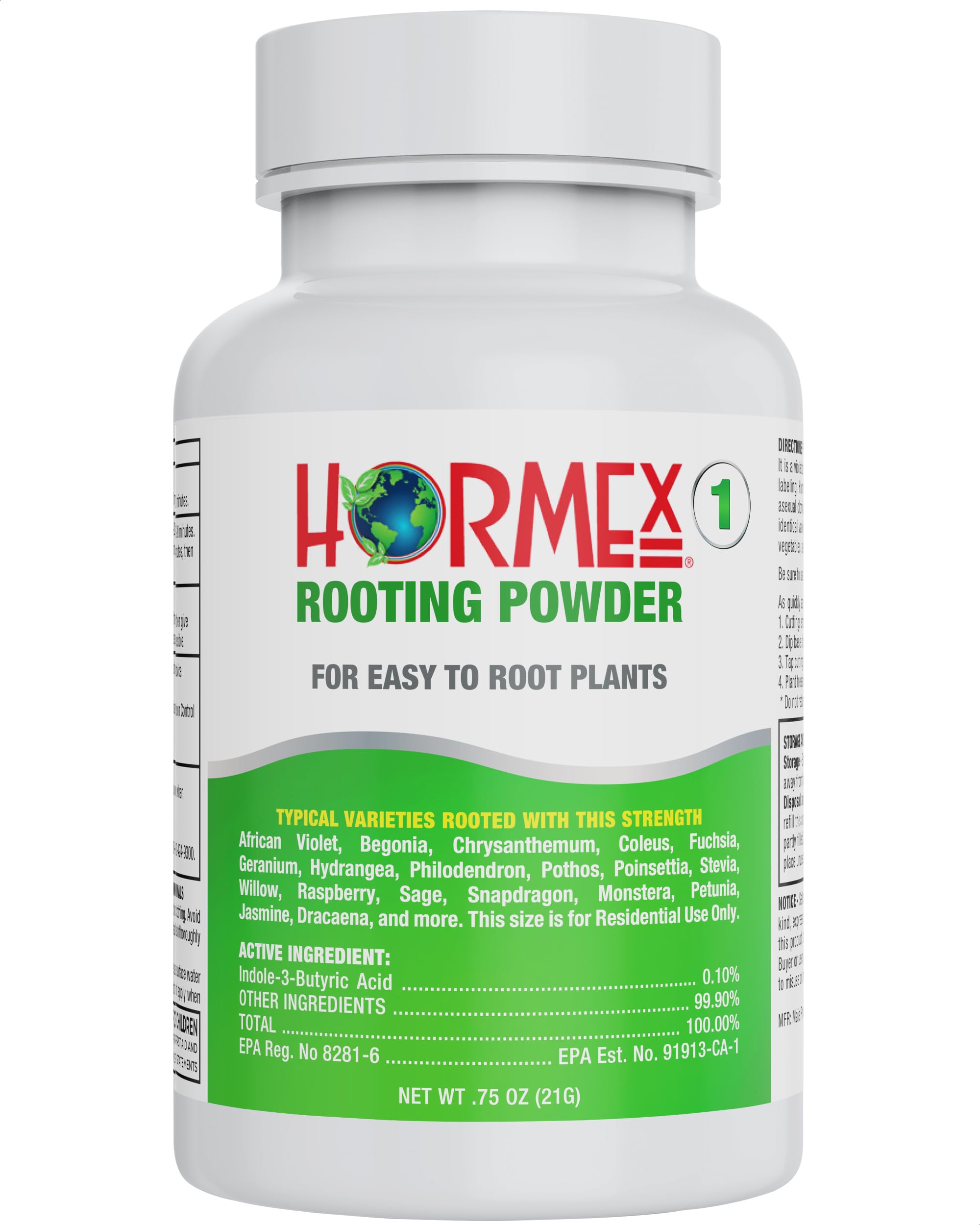 Hormex Rooting Hormone for Cuttings #16 - Max-Strength Powder (1.60% IBA) | Maximum Strength Rooting Hormone, Root Stimulator for Plants, Rooting Powder Compound for Difficult Hardwood Plants & Trees