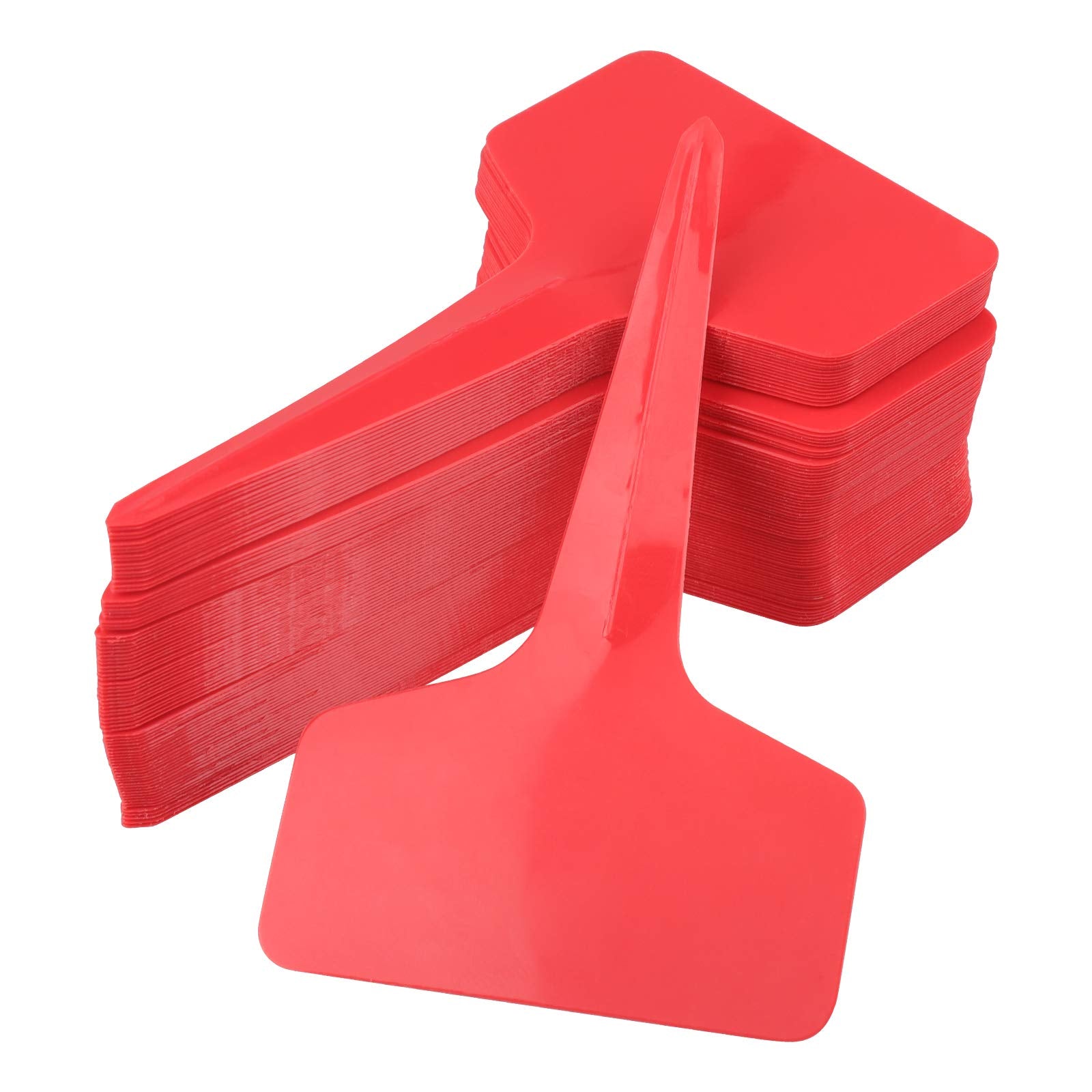 KINGLAKE 100 Pcs 6 x10cm Plastic Plant T-Type Tags Nursery Garden Labels