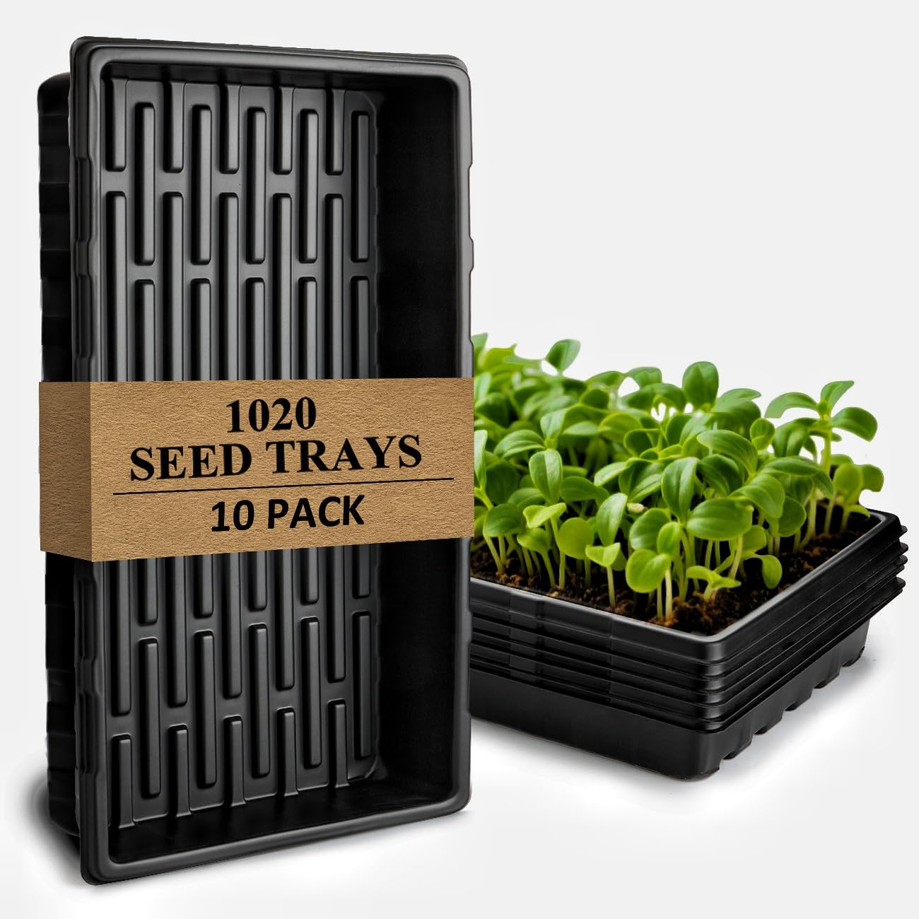 BTPLASTIK 10 Pack 7.3" High Humidity Domes for 1020 Seed Trays – Thicker Platic Clear Humidity Dome with Adjustable Vents, BPA-Free, Fits Standard 10"x20" Trays for Germination, Propagation, Cloning