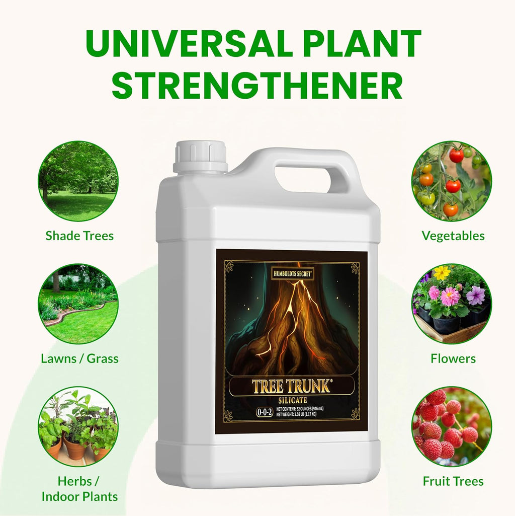 Humboldts Secret Tree Trunk | Potassium Silicate Additive | Liquid Fertilizer for Thicker Stalks, Stress Resistance & Branch Development | Indoor & Outdoor Plant Food, Hydroponic Nutrients, 32 Ounce