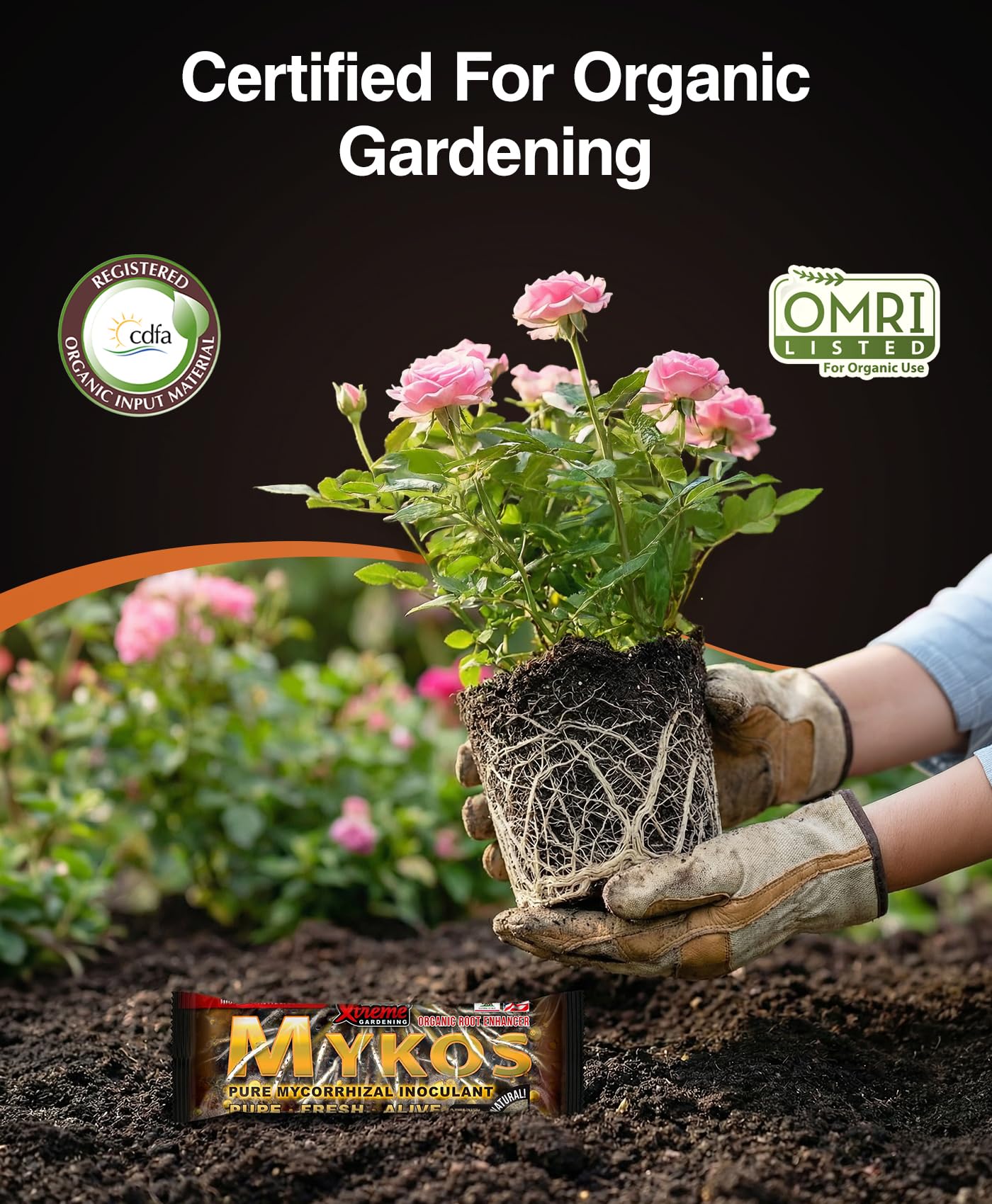 Xtreme Gardening Mykos Mycorrhizae for Plants- Granular Mycorrhizal Fungi Root Inoculant, OMRI Listed Organic Biofertilizer for Stronger Roots & Nutrient Uptake (2.2 lbs)
