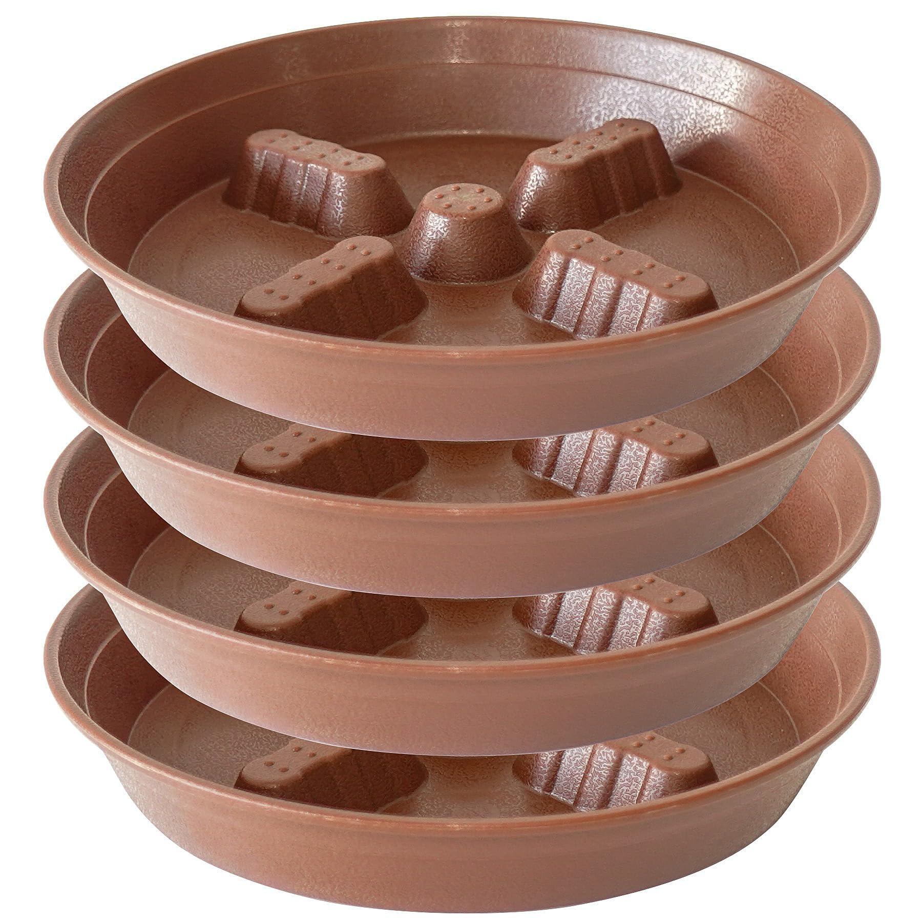 4 Pack Plant Saucer 8 inch, 10 12 14 17 inch, Plant Stand Plastic Plant Saucers for Indoors Outdoor, Heavy Duty Flower Planter Drip Trays for Pots, Pot Saucers for Plants, Grow Bags Saucers