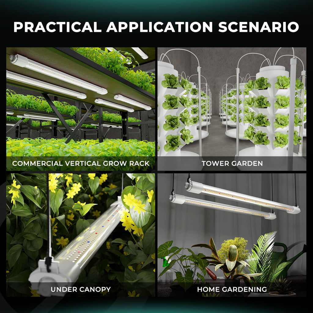 MARS HYDRO VG80 4ft LED Grow Light Full Spectrum IP65 | 2x4 Coverage, 5000K Seedling Spectrum, Daisy Chain Linkable, Plug & Play, 2-Pack 40W