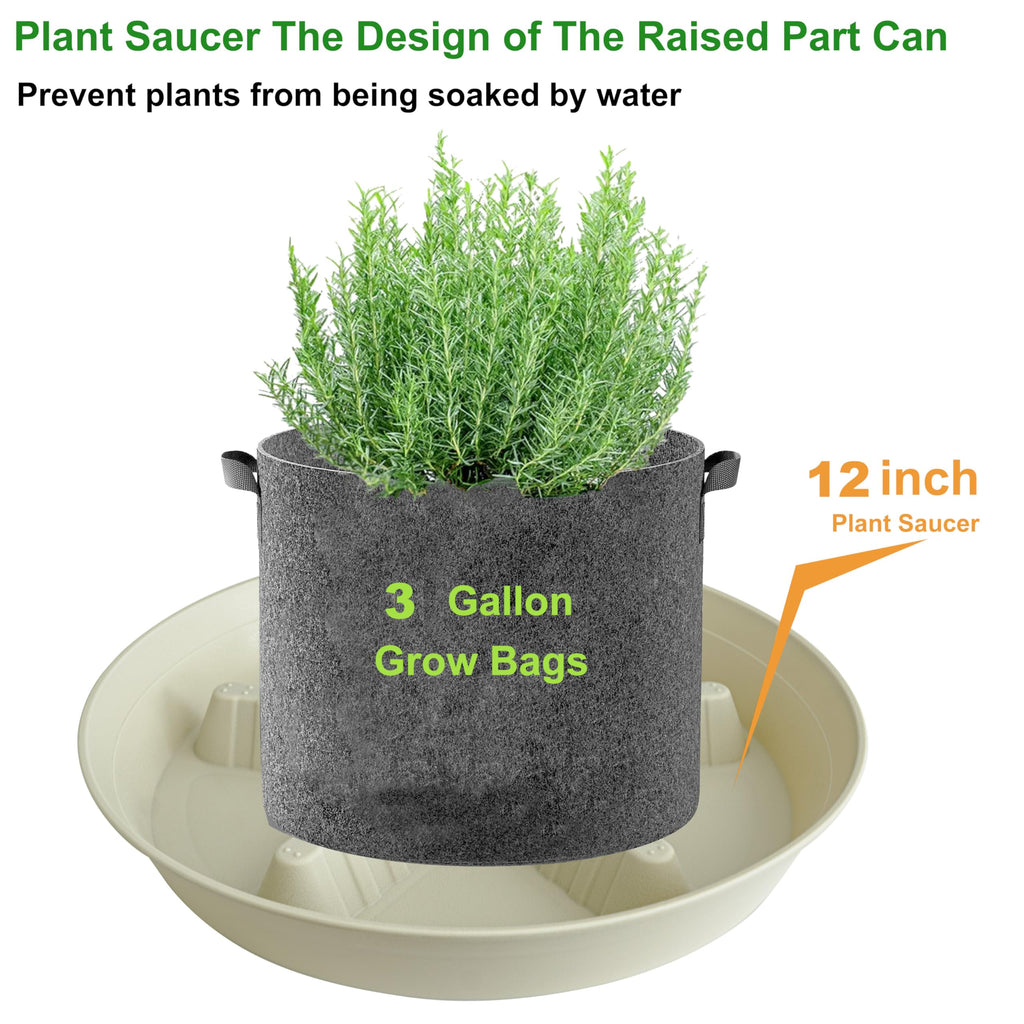 4 Pack Plant Saucer 8 inch, 10 12 14 17 inch, Plant Stand Plastic Plant Saucers for Indoors Outdoor, Heavy Duty Flower Planter Drip Trays for Pots, Pot Saucers for Plants, Grow Bags Saucers