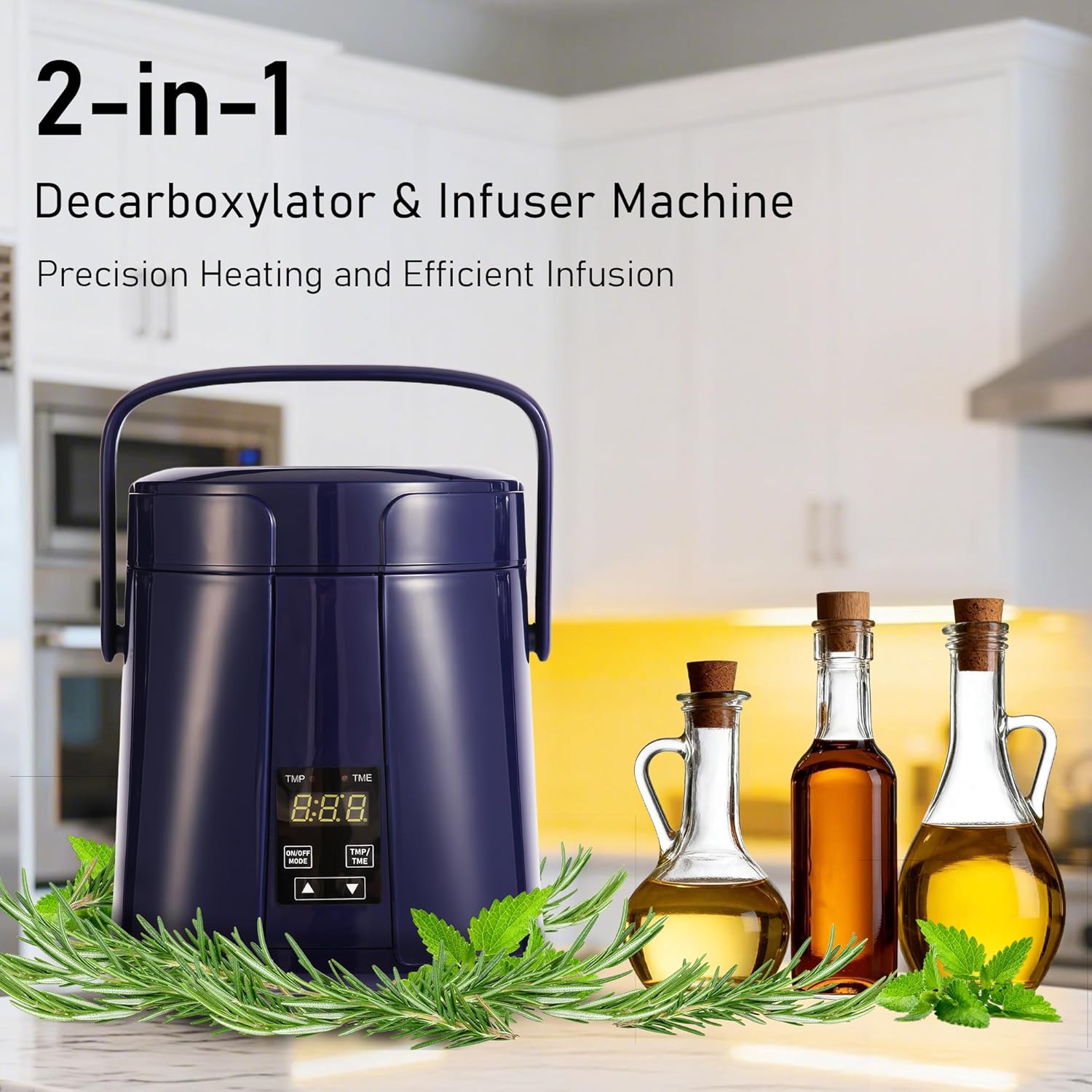 2-in-1 Decarboxylator & Infuser Machine, Herbal Oil & Butter Infuser, DIY Infusion Machine Kit with Accessories, Precise Temperature Control, Odor-Reducing Design, Home Infusion System