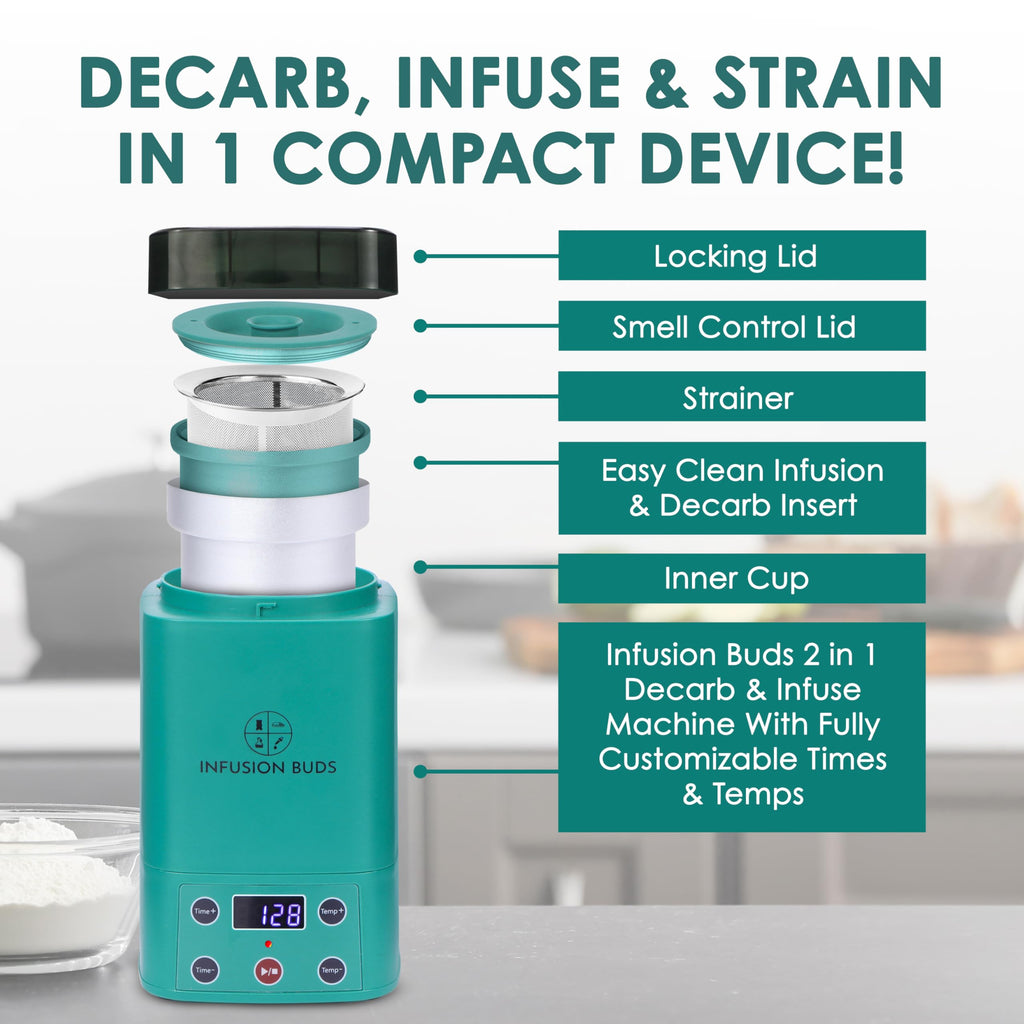 2-in-1 Herb Decarboxylator and Infuser, Oil Infuser & Butter Maker Machine | Magically Decarb Herbs, Infuse Butter Oil and Tinctures, - Complete Kit with Recipe Book & All Accessories, 3 Cups Capacity