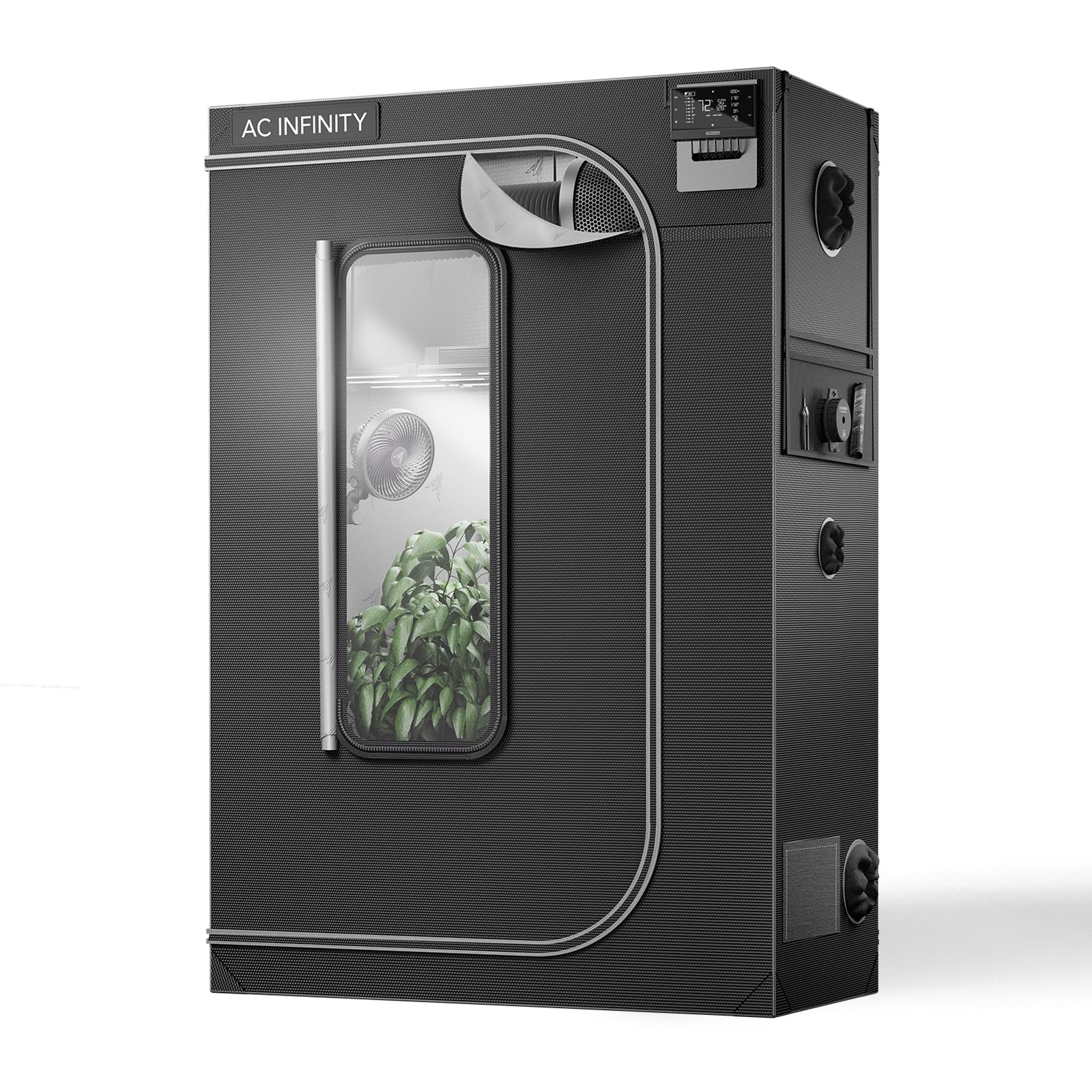 AC Infinity CLOUDLAB 422, Advance Grow Tent 2x2, Thickest 1" Poles | 2000D Mylar Canvas, Lab-Tested Highest Reflectivity, Largest Zipper Window, Controller Mount Plate, 24" × 24" × 48" Grow Tent