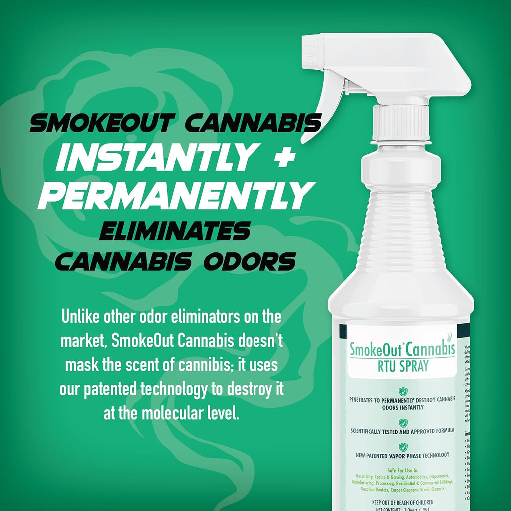 SmokeOut - Commercial Strength Cannabis Odor Eliminator - Neutralizer, Deodorizer, Odor Remover (32 ounce)