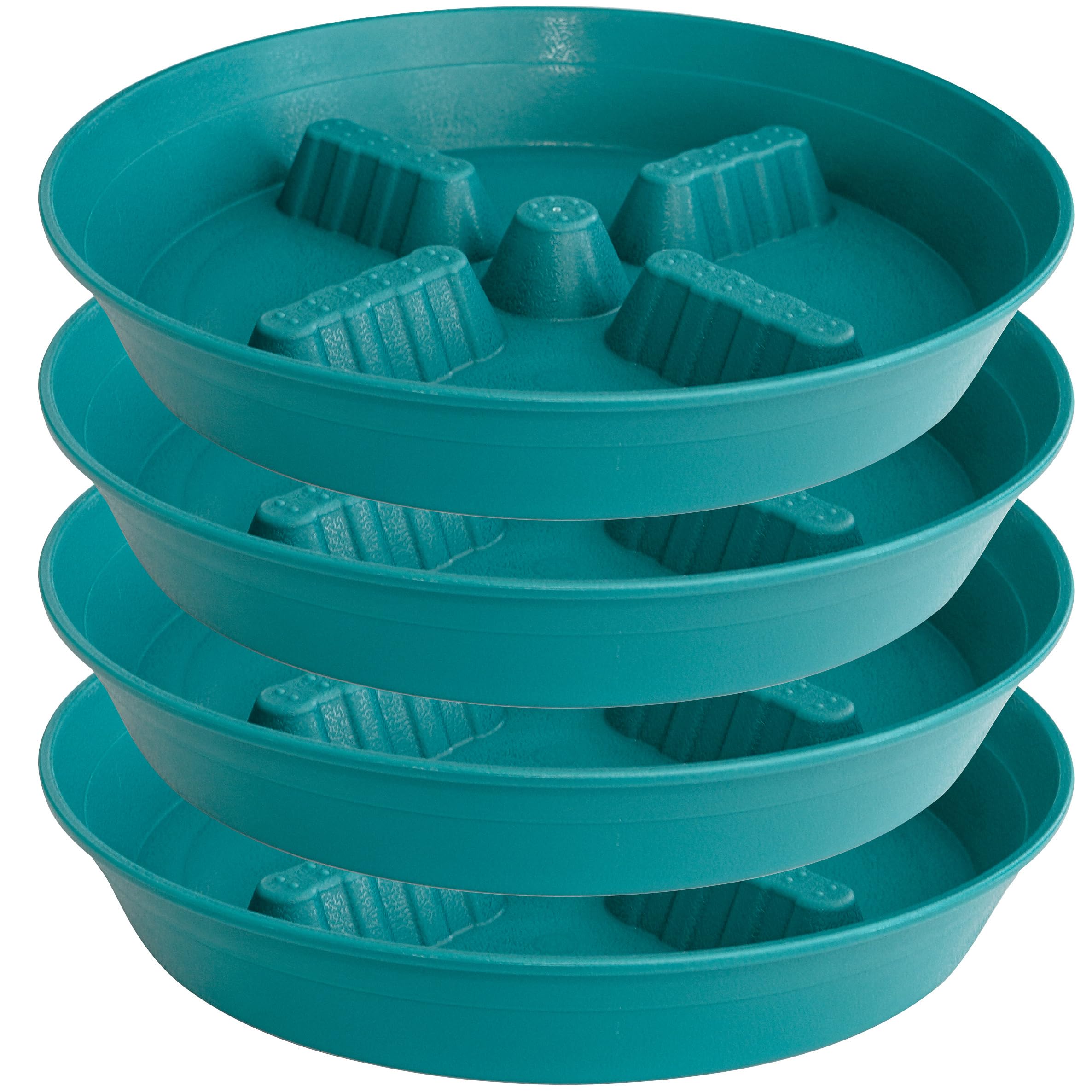4 Pack Plant Saucer 8 inch, 10 12 14 17 inch, Plant Stand Plastic Plant Saucers for Indoors Outdoor, Heavy Duty Flower Planter Drip Trays for Pots, Pot Saucers for Plants, Grow Bags Saucers