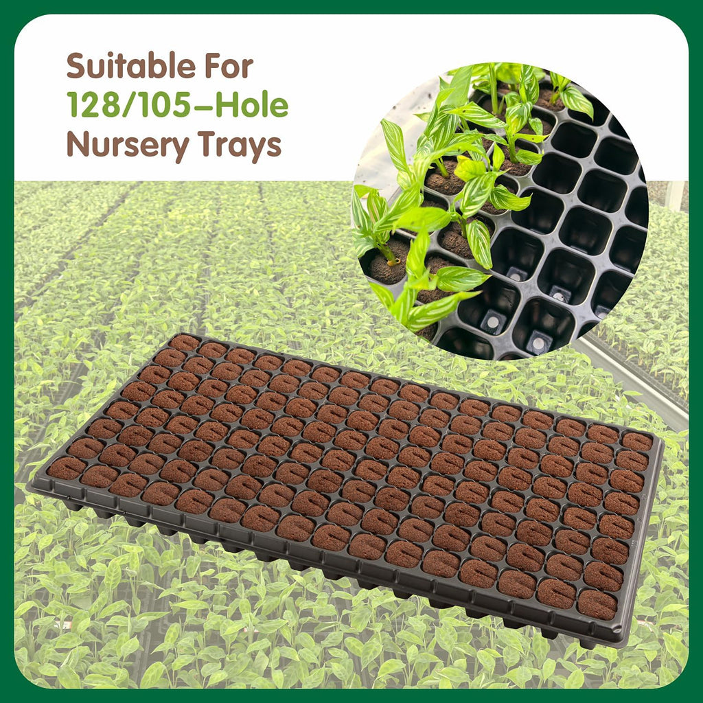 150PCS Seed Starter Plugs, Expandable Grow Sponges Compatible with 105 & 128 Cell Nursery Trays, Breathable Grow Media for Seed Starting, Hydroponics, Indoor Gardening & Plant Propagation