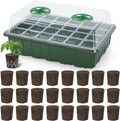 Grow Sponges with Tray, 24 Pack Seed Starter Pods & Starter Plugs for Cuttings, Hydroponic Grow Sponges for Seed Starting, Plant Plugs for Herbs Vegetables Flowers, Easy Transplant Rooter Pods