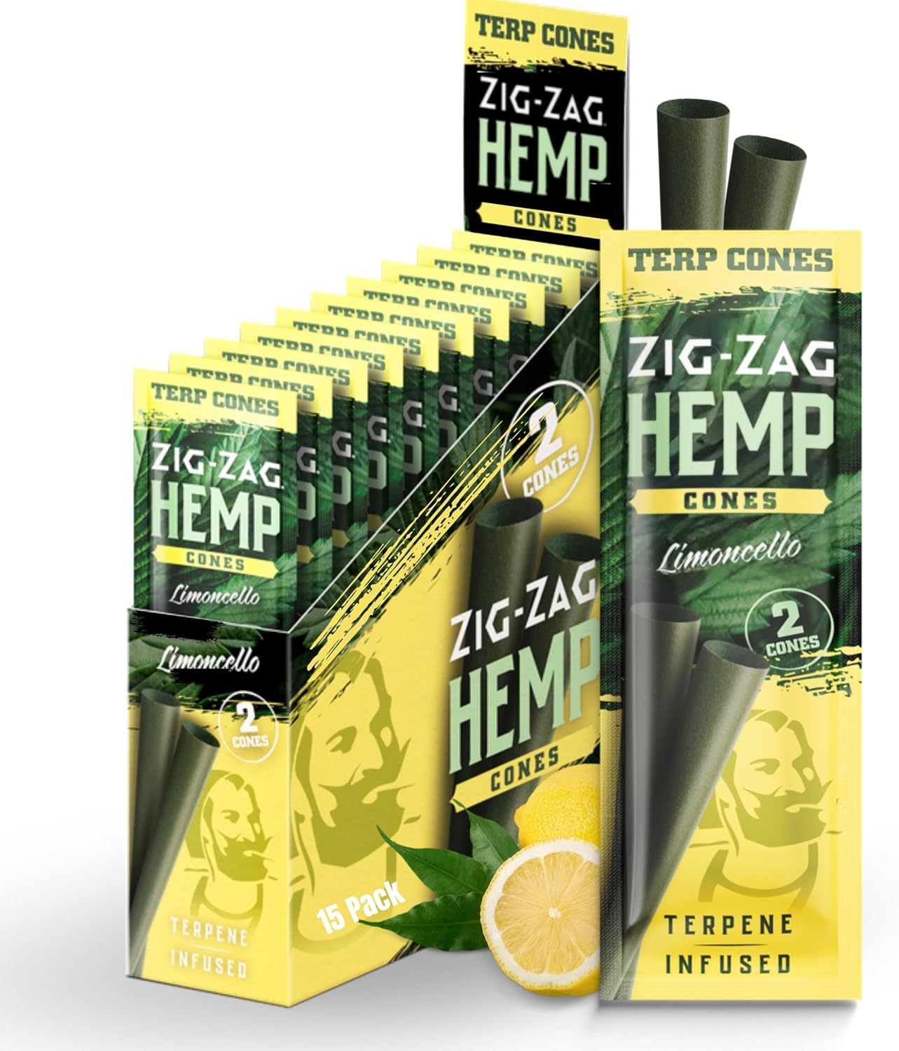 ZIG-ZAG Natural Infused Hemp Cones - Grand Daddy Purp - Pre Rolled - 15 Packs (2 Cones/Pack) - Convenient & Consistent - Prerolled