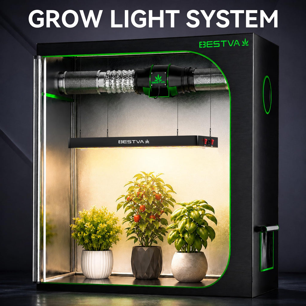 DC2000 Grow Light for Indoor Plants, Dimmable Full Spectrum LED Plant Light | BESTVA 200W LED Plant Light with Veg/Bloom Mode for Indoor Growing, Plant Lamps for Seed Starting Vegetables in 3x3 Grow Tent