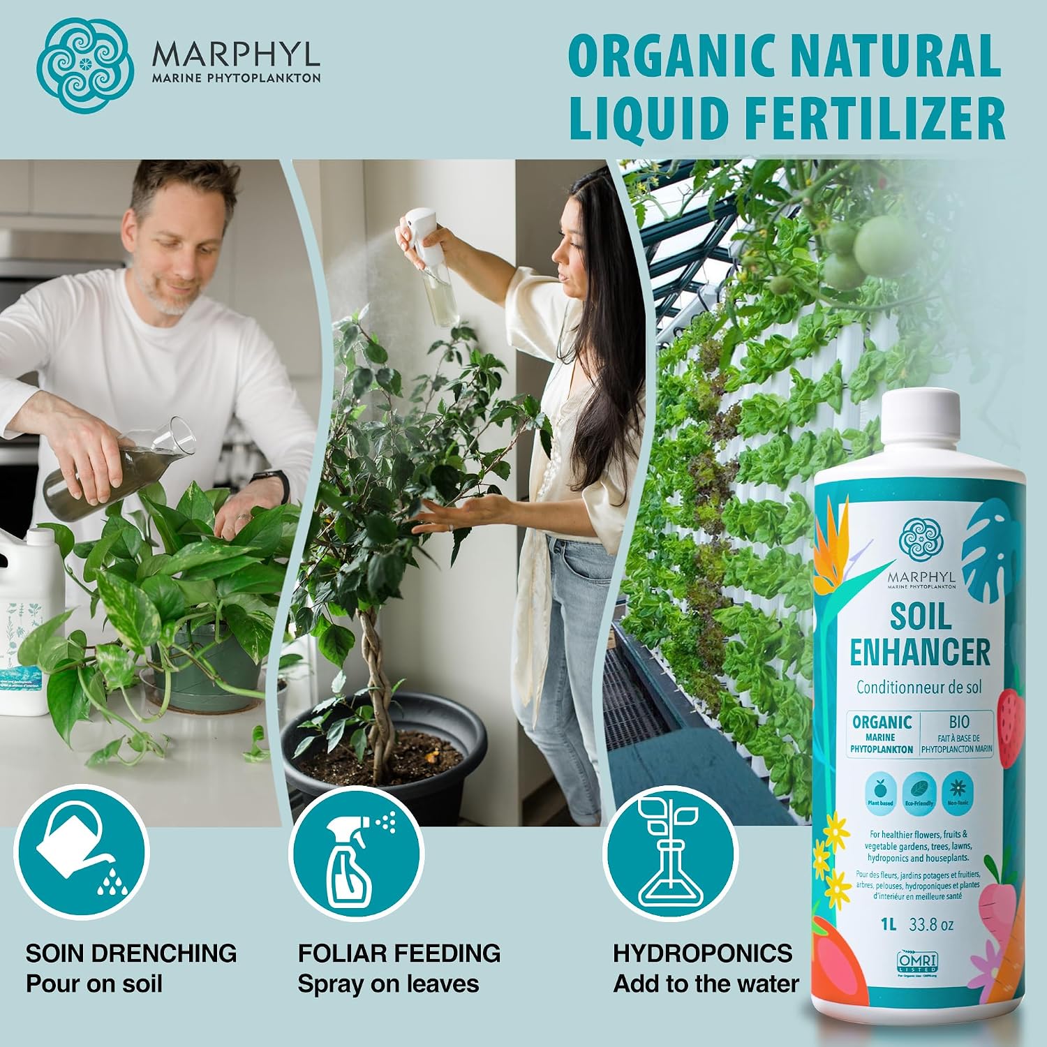 MARPHYL All-Purpose Plant Food – Organic Nutrient-Rich Fertilizer & Soil Enhancer for Indoor & Outdoor Flowers, Vegetables, Succulents, Bamboo & Hydroponics
