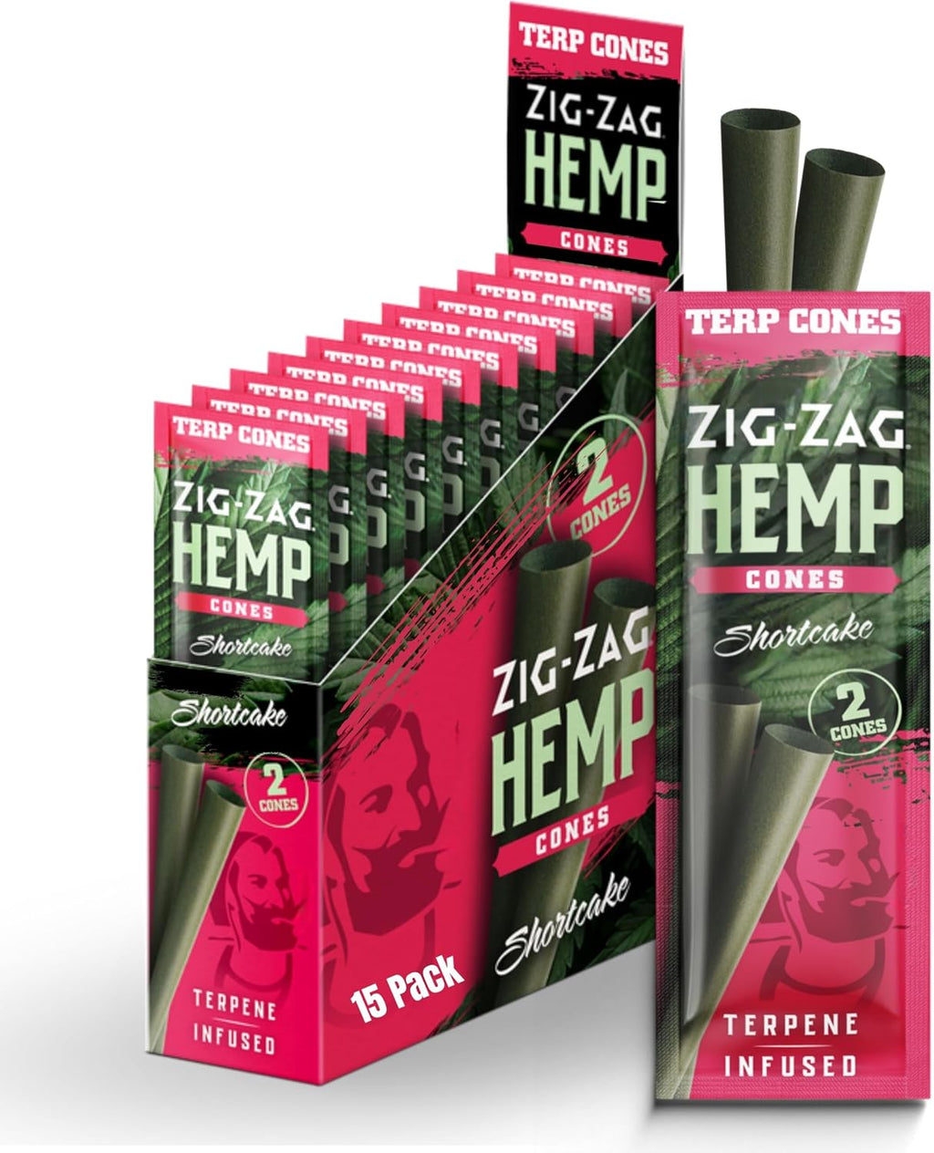 ZIG-ZAG Natural Infused Hemp Cones - Grand Daddy Purp - Pre Rolled - 15 Packs (2 Cones/Pack) - Convenient & Consistent - Prerolled
