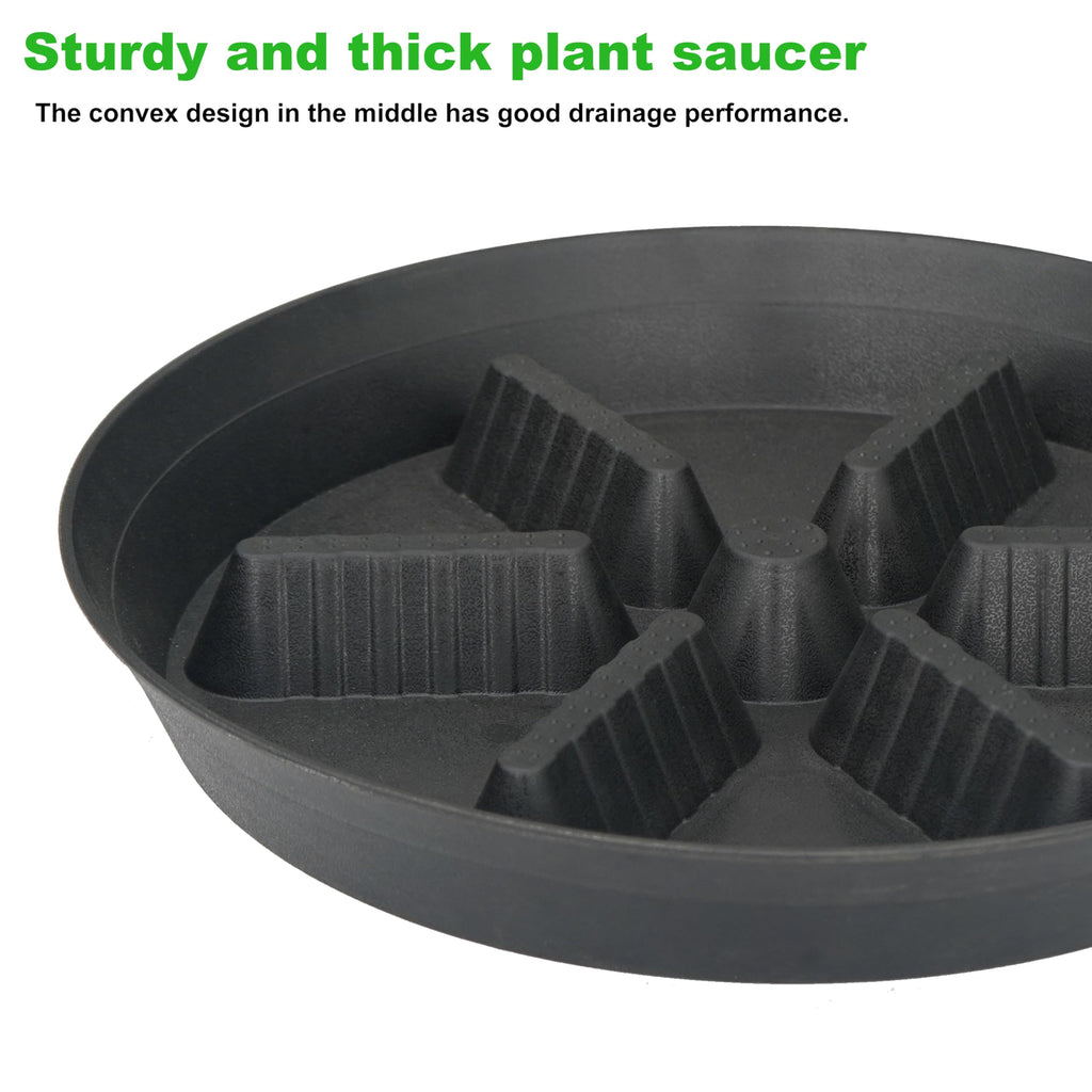 4 Pack Plant Saucer 8 inch, 10 12 14 17 inch, Plant Stand Plastic Plant Saucers for Indoors Outdoor, Heavy Duty Flower Planter Drip Trays for Pots, Pot Saucers for Plants, Grow Bags Saucers