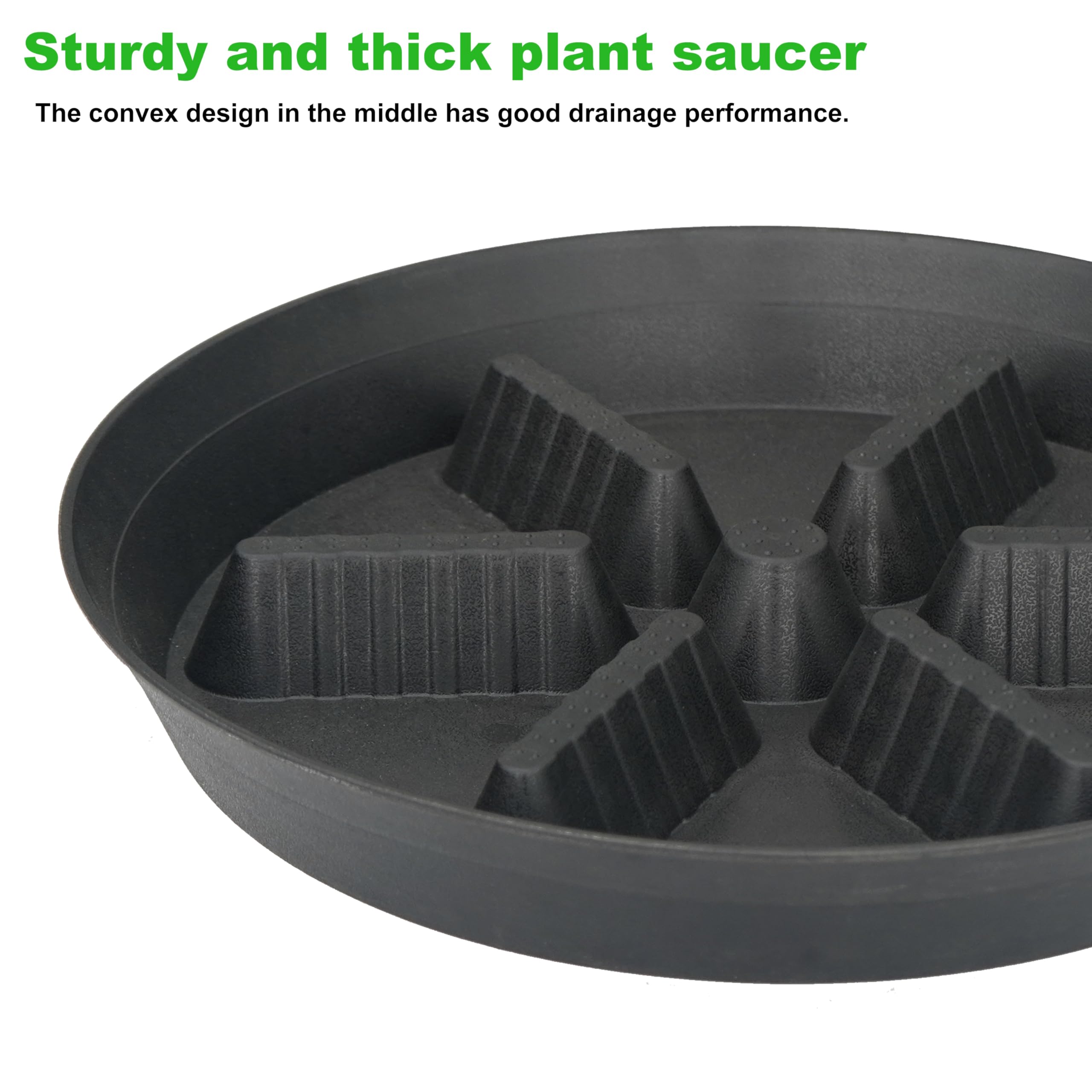 4 Pack Plant Saucer 8 inch, 10 12 14 17 inch, Plant Stand Plastic Plant Saucers for Indoors Outdoor, Heavy Duty Flower Planter Drip Trays for Pots, Pot Saucers for Plants, Grow Bags Saucers
