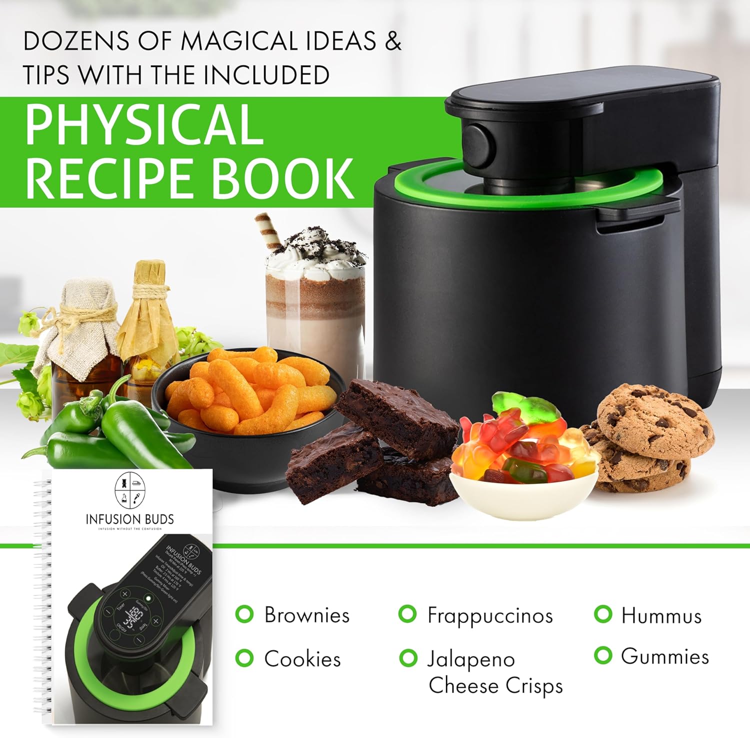 3-in-1 Decarboxylator, Oil Infuser Machine, Gummy & Magic Butter Maker Kit | Decarb Herbs, Infuse Oils Butters & Tinctures, Mix Gummies, 3-in-1 Infusion Buds Kit Includes Recipe Book and All Accessories