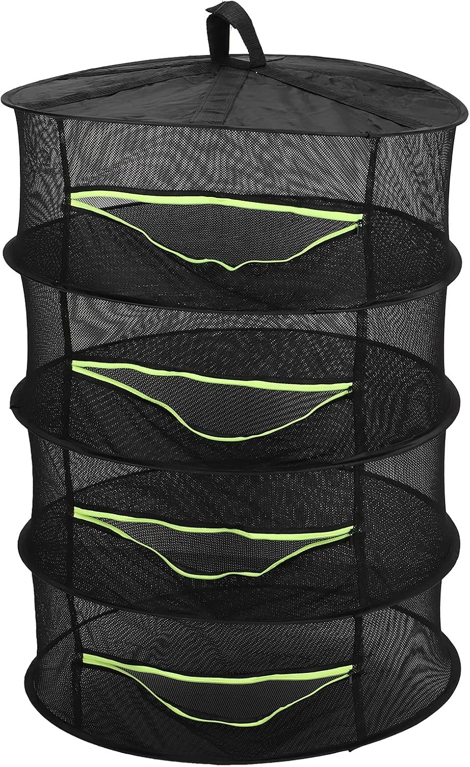 4 Layer Herbs Drying Rack, Polyester Good Airtightness Foldable Drying Rack, Hanging Multi‑Purpose Drying Tent with Zippers, for Courtyards, Ceilings, Growing
