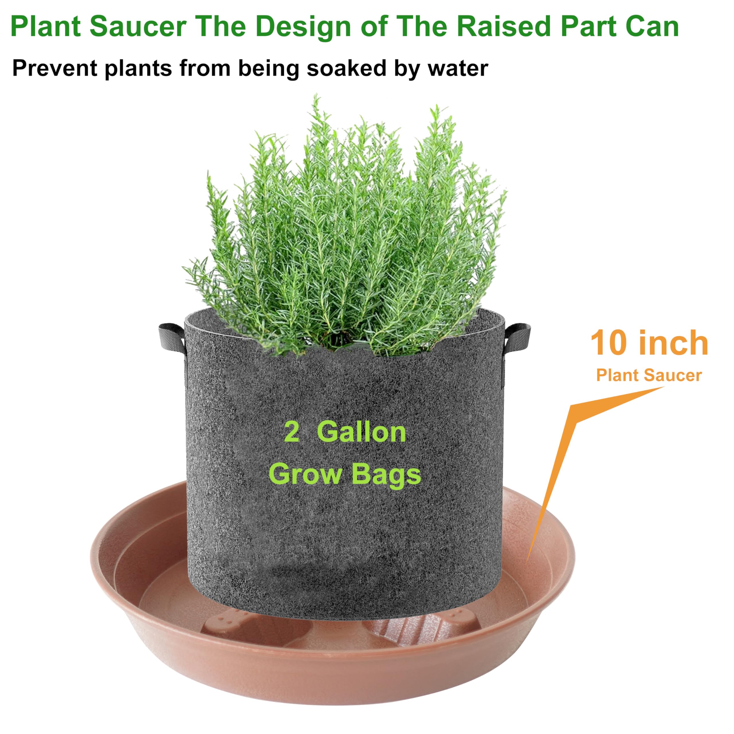 4 Pack Plant Saucer 8 inch, 10 12 14 17 inch, Plant Stand Plastic Plant Saucers for Indoors Outdoor, Heavy Duty Flower Planter Drip Trays for Pots, Pot Saucers for Plants, Grow Bags Saucers