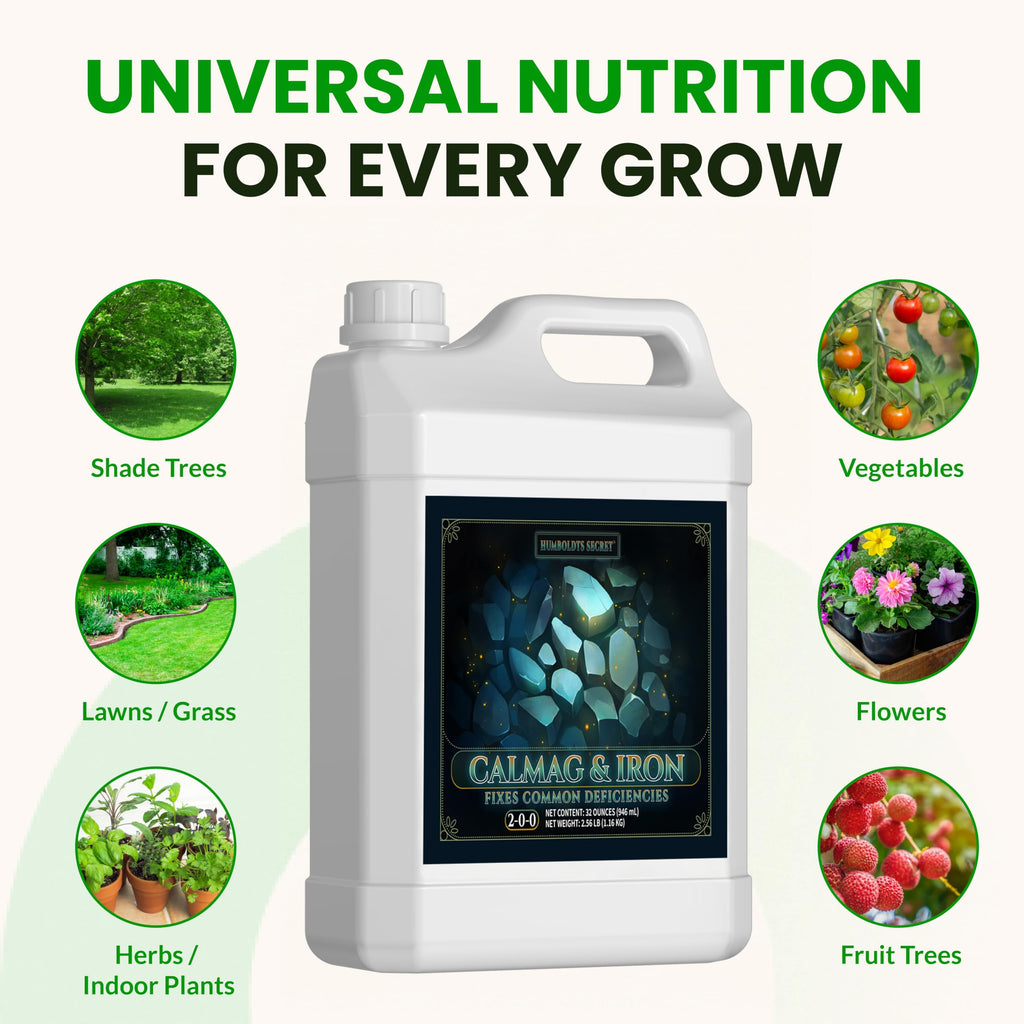 Humboldts Secret CalMag & Iron | Calcium, Magnesium & Chelated Iron Nutrient Fertilizer | Hydroponic Supplies for Vegetative & Flowering Growth in Soil, Coco, Hydroponics or RO Water | 8 Ounce