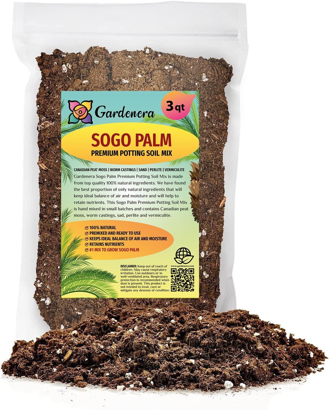 Premium JUST-ADD-Water Potting Soil Mix - Optimal Nutrient-Rich Blend for Thriving and HIGH-Yield Herbal Plants - 3 Quart