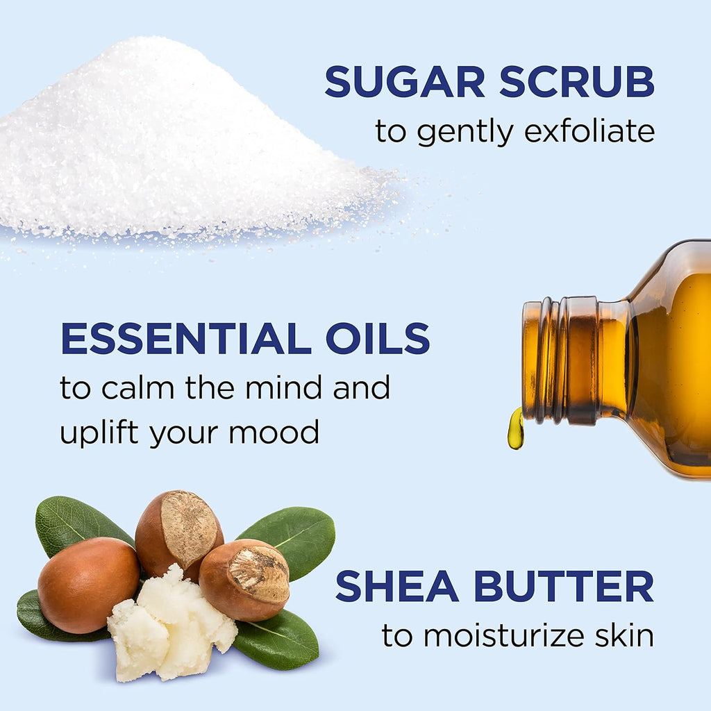 Dr Teal's Shea Sugar Body Scrub, Cannabis Sativa Hemp Seed Oil with Essential Oils, 19 oz (Pack of 3)