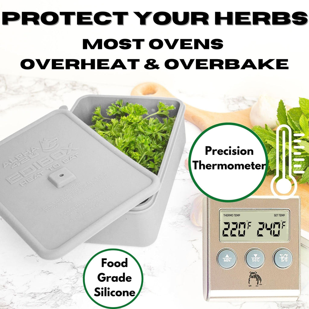 Decarboxylator Box for Butter & Oil Infuser Machines, Decarb - EdiBox | BPA Free, Use with butter makers or oil infuser machines, Silicone baking box for herbs