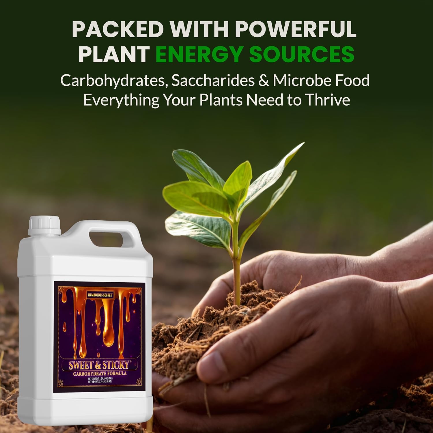 Humboldts Secret Sweet & Sticky Carbohydrate and Saccharide Plant Energy Additive | Indoor and Outdoor Plant Nutrients Enhancer for Growth and Aroma | Boosts Flavor and Development | 1 Gallon