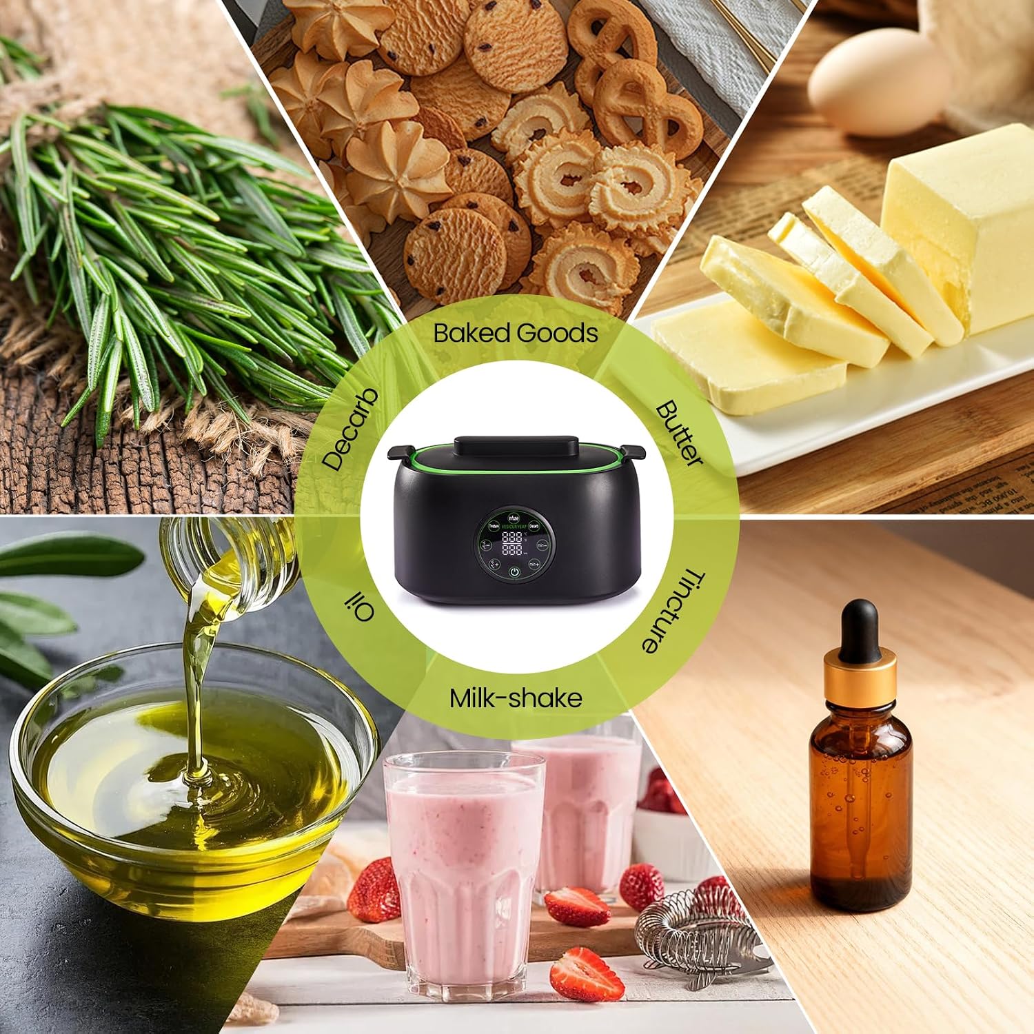 2-In-1 Decarboxylator & Oil Infuser Machine | Herb Decarb & Infusion Device, Herbal Recipe Book Included
