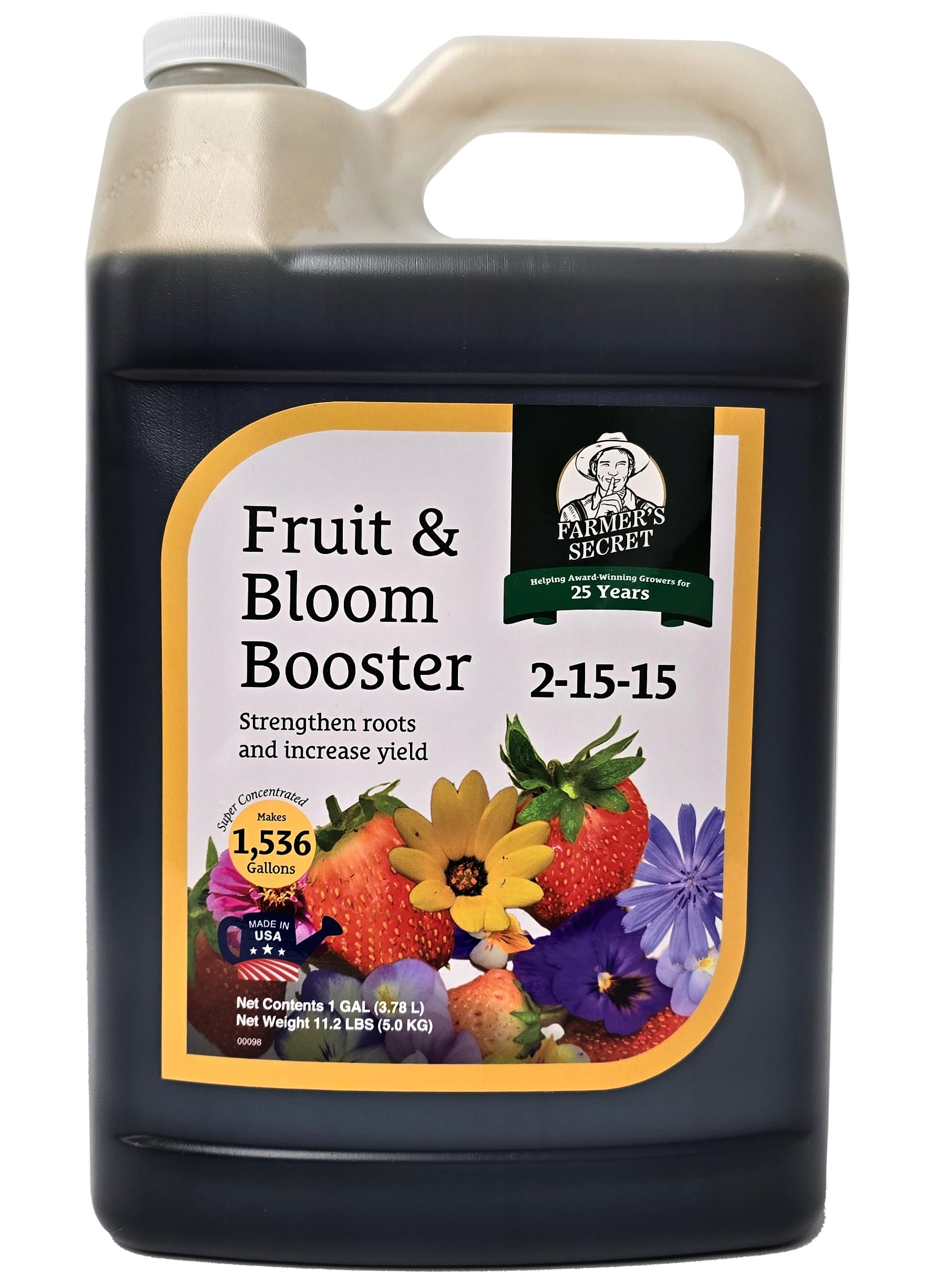Farmer’s Secret Fruit & Bloom Booster Fertilizer - Super Concentrated - Boosts Flowering and Yield on All Varieties of Fruits, Vegetables and Flowers (32oz)