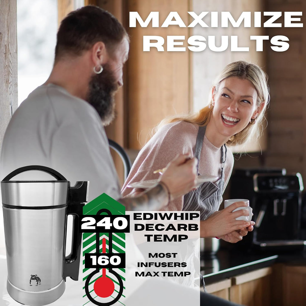 2 in 1 Decarboxylator Infuser Machine, Butter Maker, Oil Infuser EdiWhip | Easy Butter Decarboxylation & infusions Maker, Herb Extractor, Includes Recipe eBook